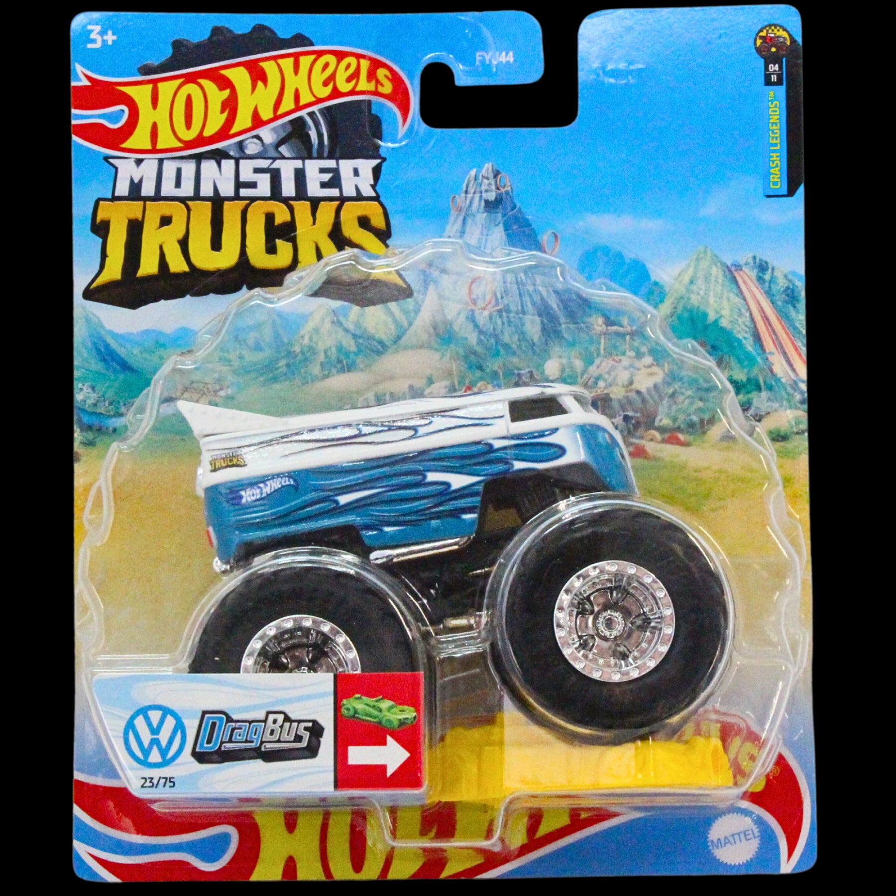 Hot Wheels Monster Trucks - 1:64 Scale Diecast - DragBus & Board To Be Wild - Twin Pack - Toptoys2u