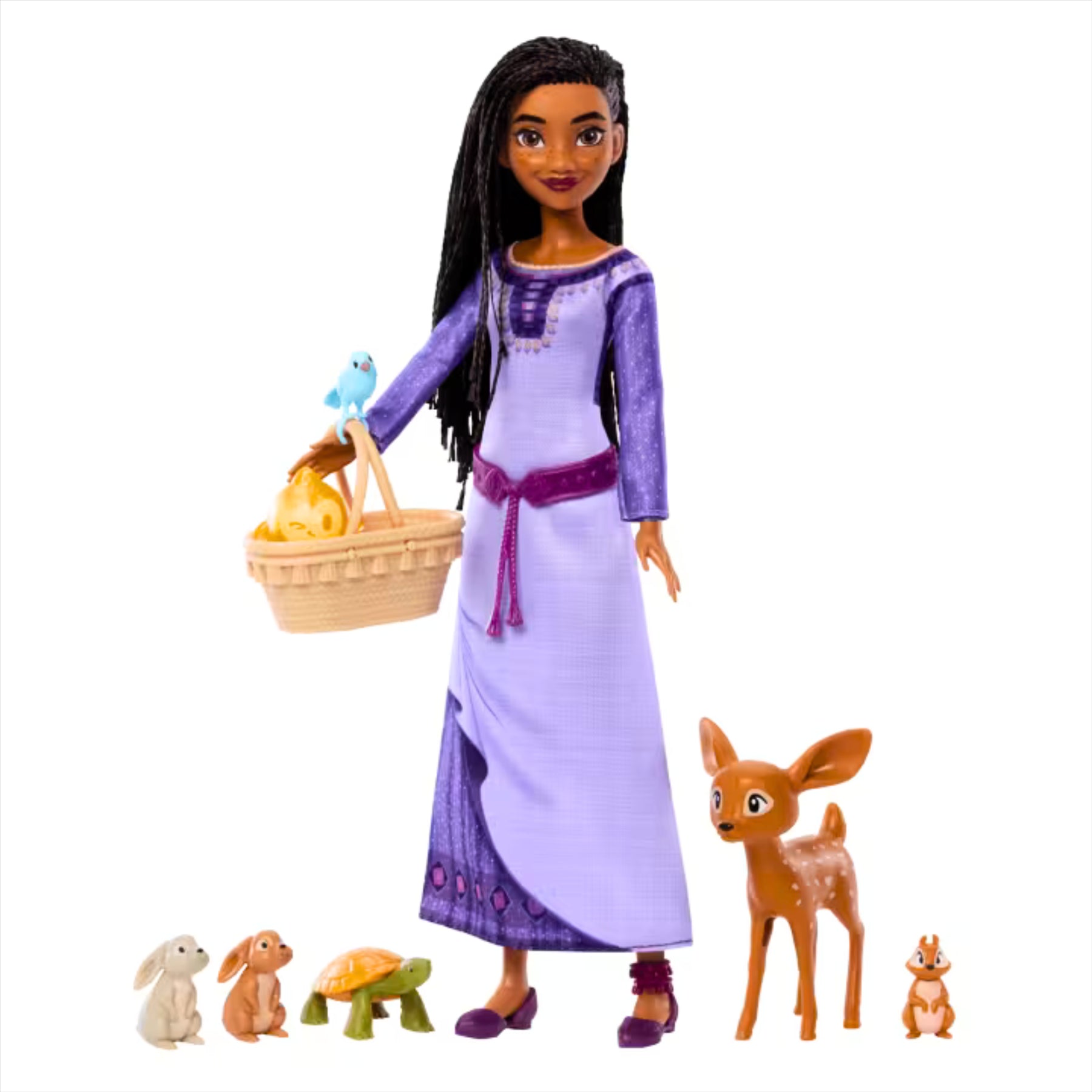 Disney Wish Woodland Animals of Rosas Playset - Asha 28cm Doll with 8 Figures and Accessories - Toptoys2u