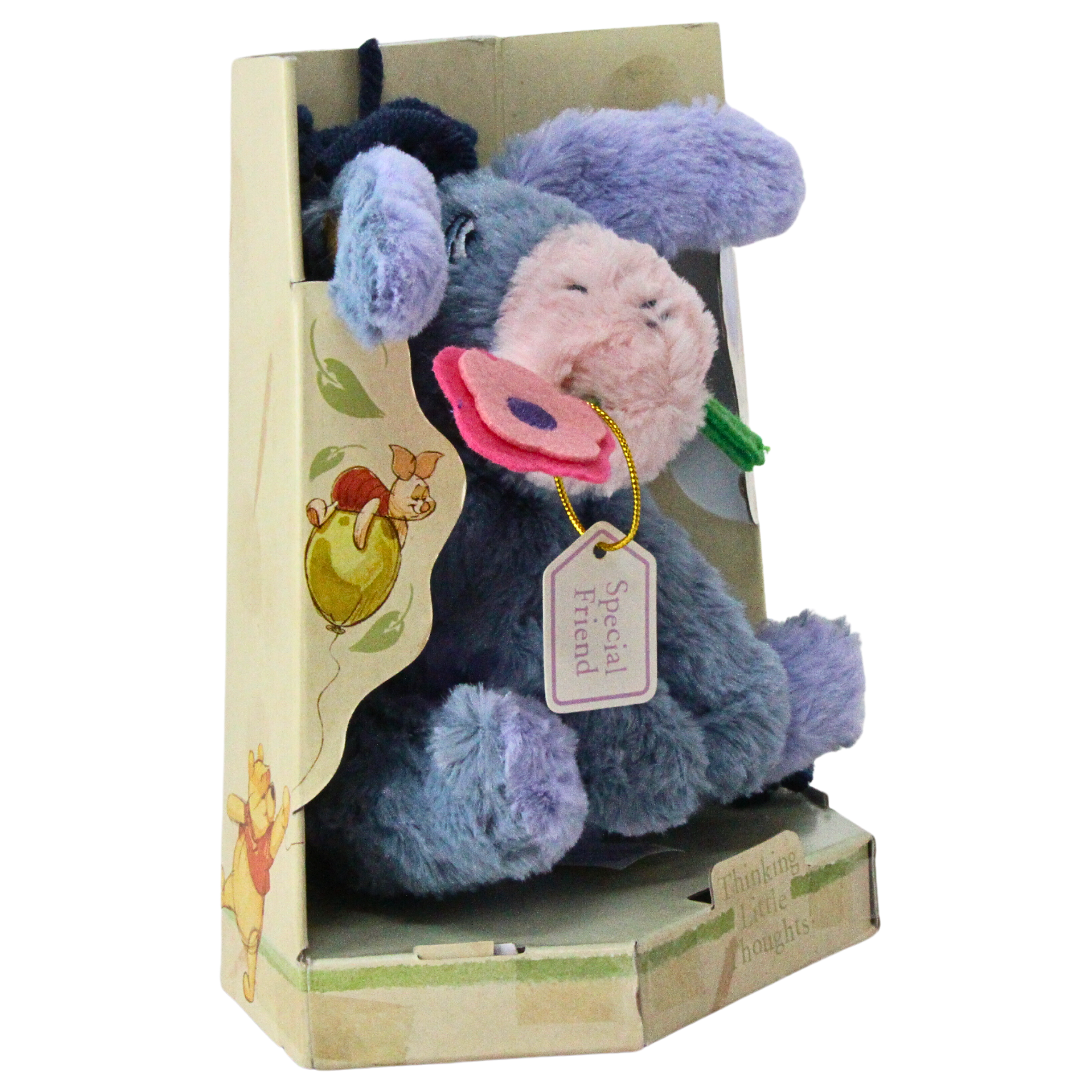 Disney - Winnie The Pooh 8" Soft Toy With Special Friend Flower - Thinking Little Thoughts - Toptoys2u