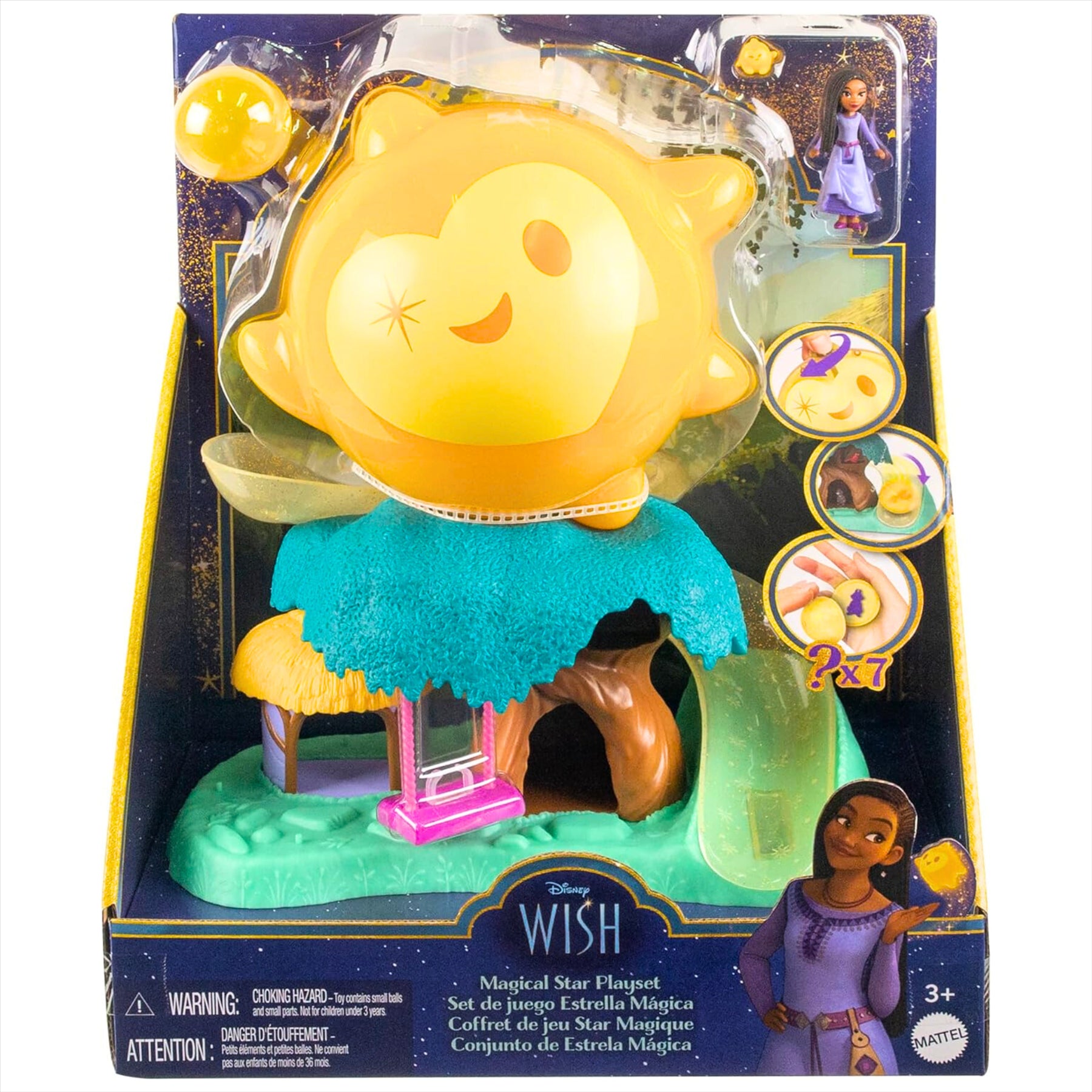 Disney Wish Magical Star Playset with Asha Miniature Toy Figure and 7 Wish Orbs - Toptoys2u