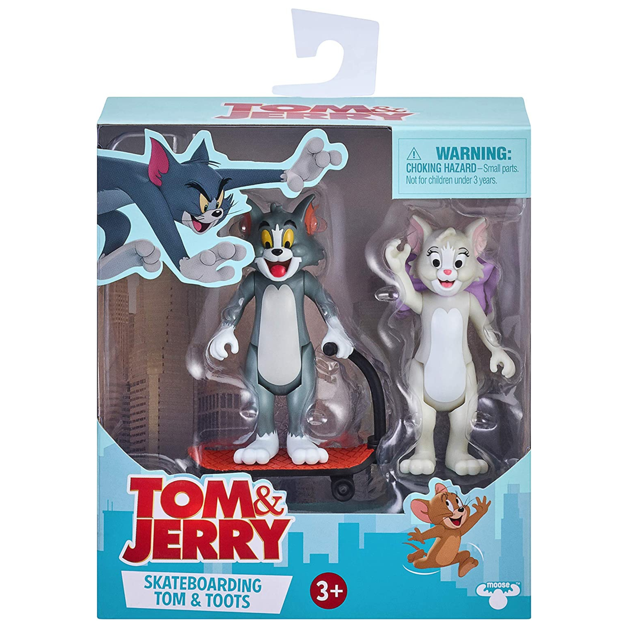 Tom & Jerry - 3" Movie Scenes Favourite 2 Figure Pack - Skateboarding Tom & Toots - Toptoys2u
