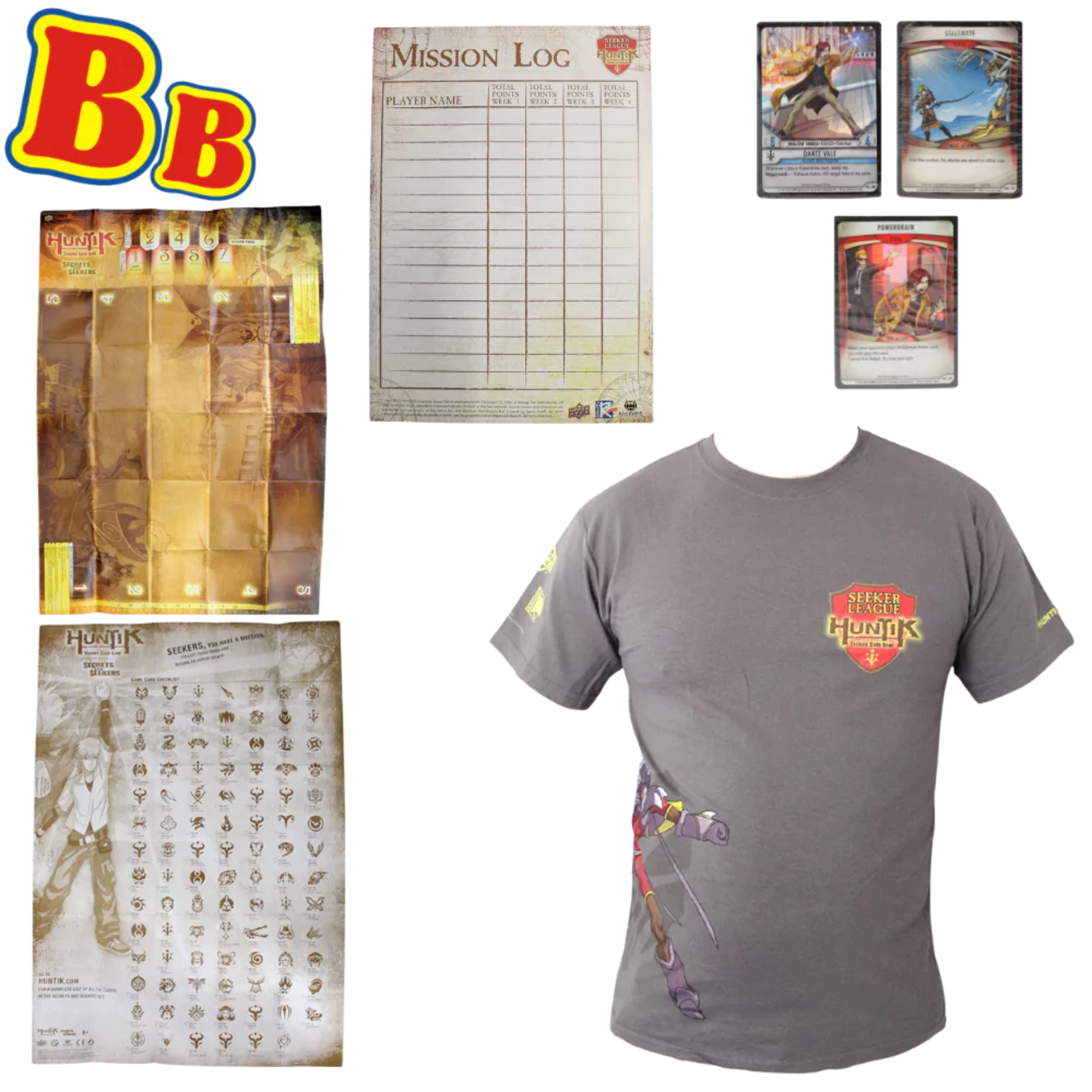 Huntik Secrets & Seekers - Seeker League Collection Box - 73 Cards, Playing Game Mat, Game Card Checklist, Mision Log & Seeker League Medium T-Shirt - Toptoys2u