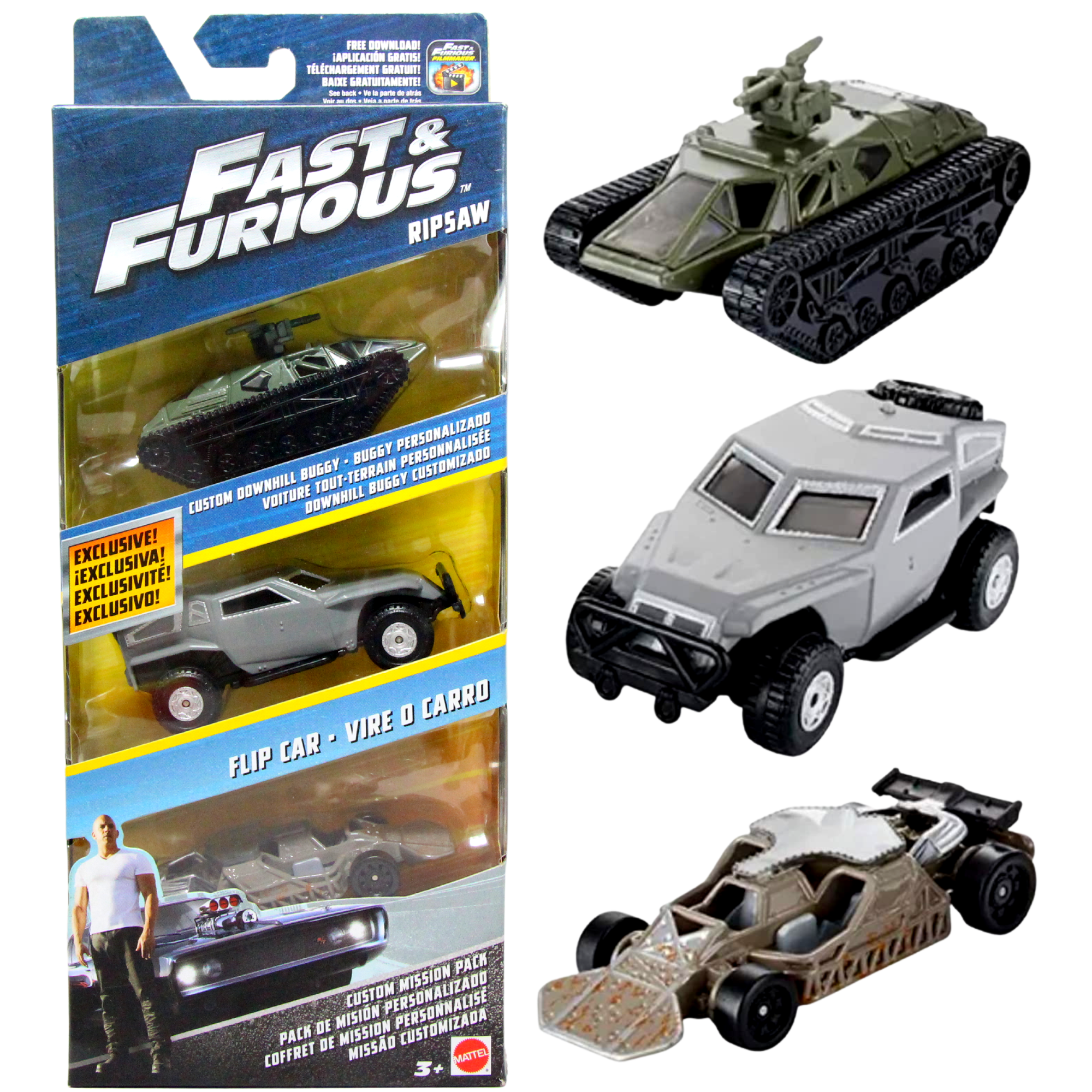 Fast & Furious Custom Mission Pack Diecast Car 3 Pack - Toptoys2u