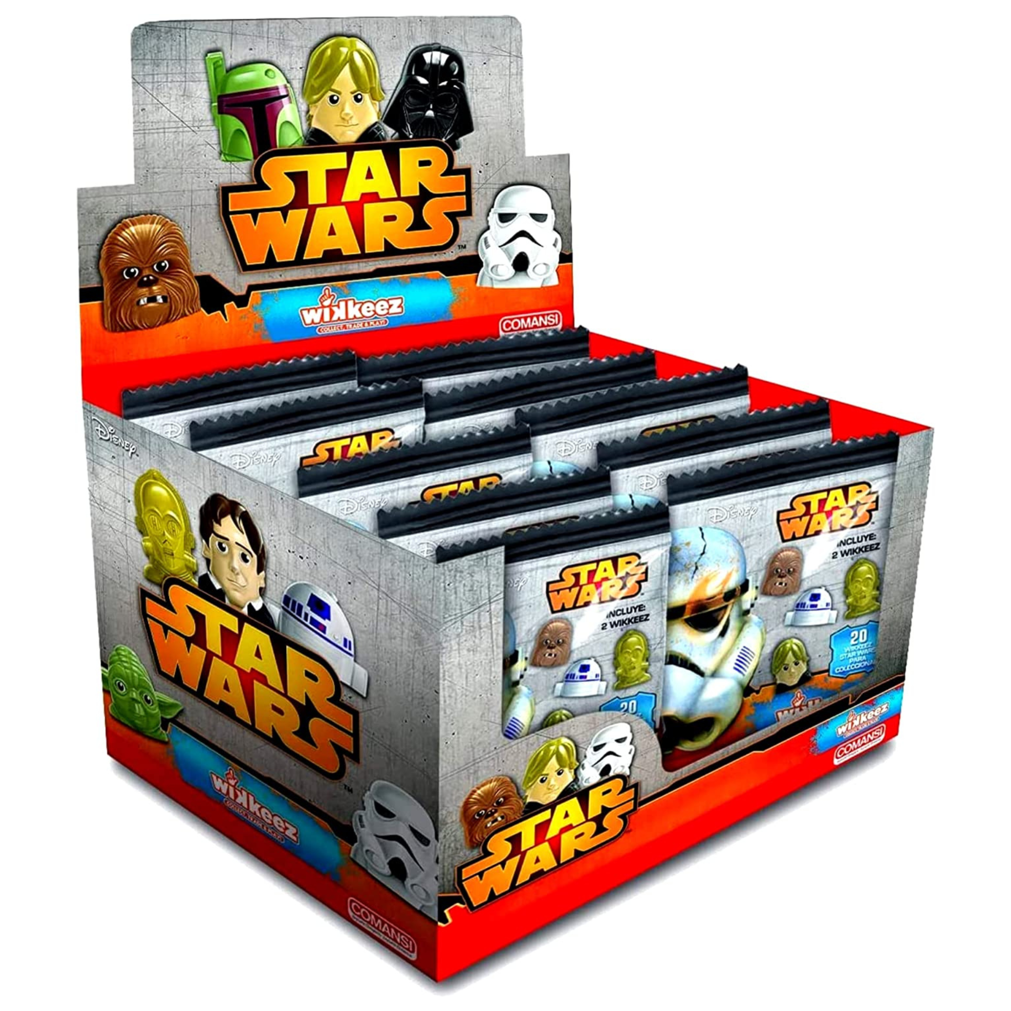 Star Wars Wikkeez Blind Bag Counter Display Unit of 24 Bags - 2 Characters Per Bag - Toptoys2u