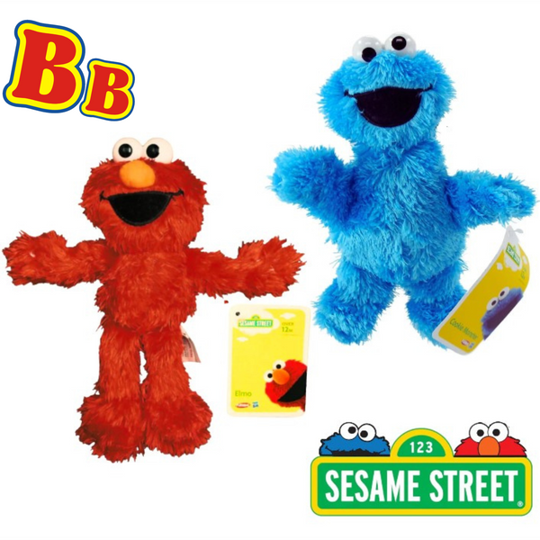 Sesame Street Elmo & Cookie Monster 8" 20cm Soft Plush Toy Bundle - Toptoys2u