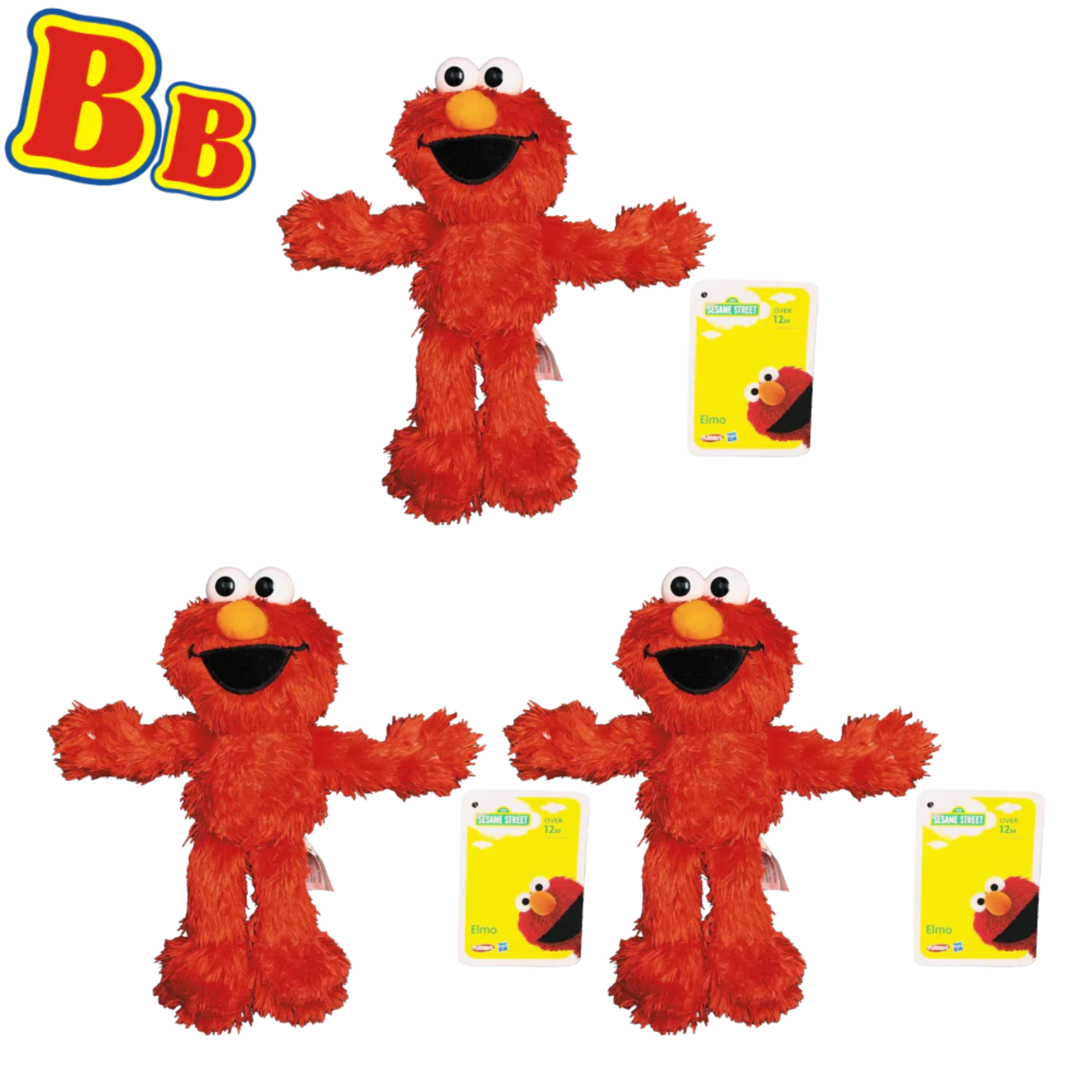 Sesame Street - Plush 9" 23cm Elmo - Pack of 3 - Toptoys2u