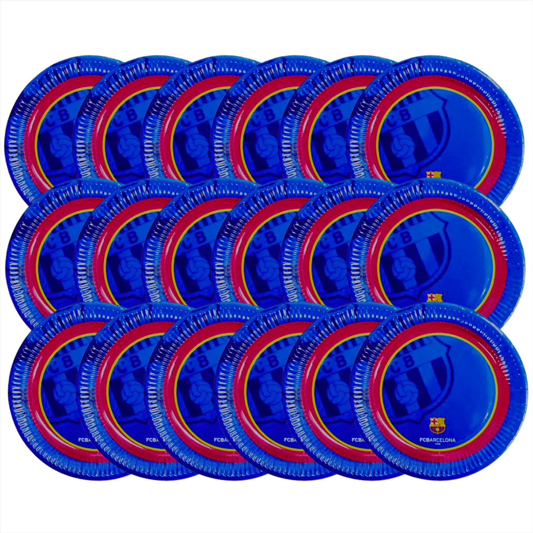 FC Barcelona Official Glossy Party Plates (23cm Pack of 18) - Toptoys2u