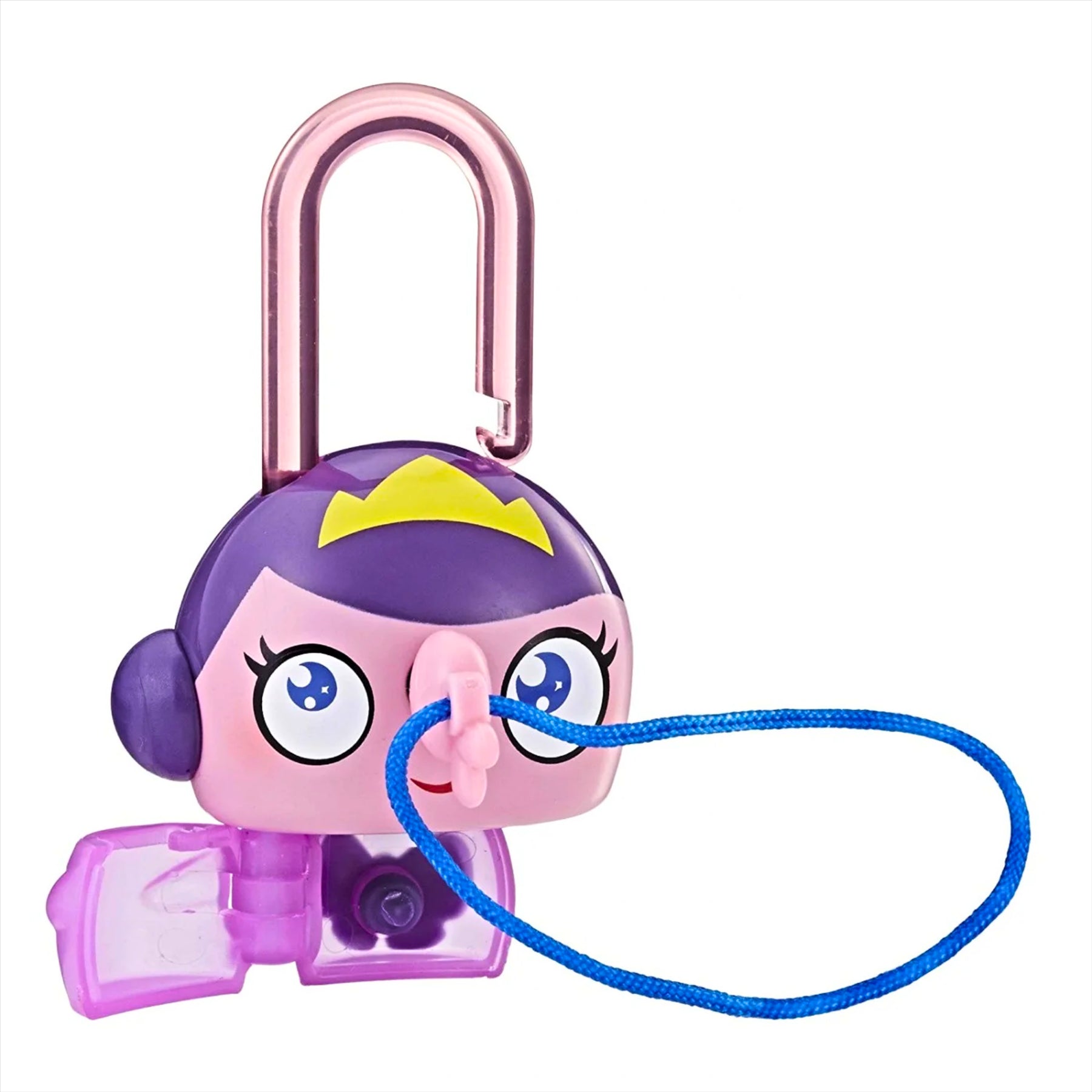 Lock Stars Series 1 Pink Robot, Cactus, Caveman, and Purple Princess Collectible Miniature 7cm Toy Figure Lock-On Clips with Accessories - Pack of 4 - Toptoys2u