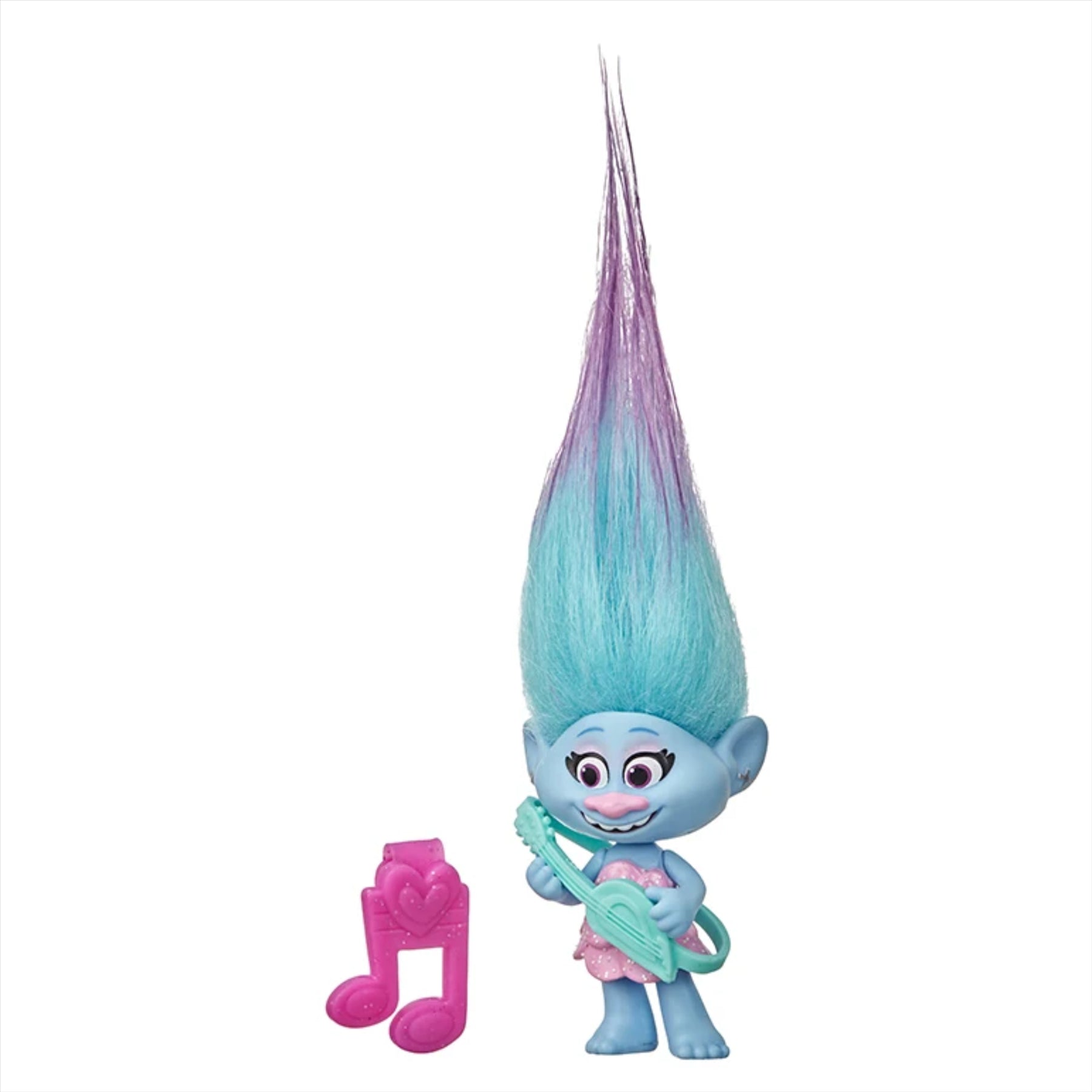 Trolls World Tour Chenille 7cm Miniature Toy Figure with Musical Instrument Accessory - Toptoys2u