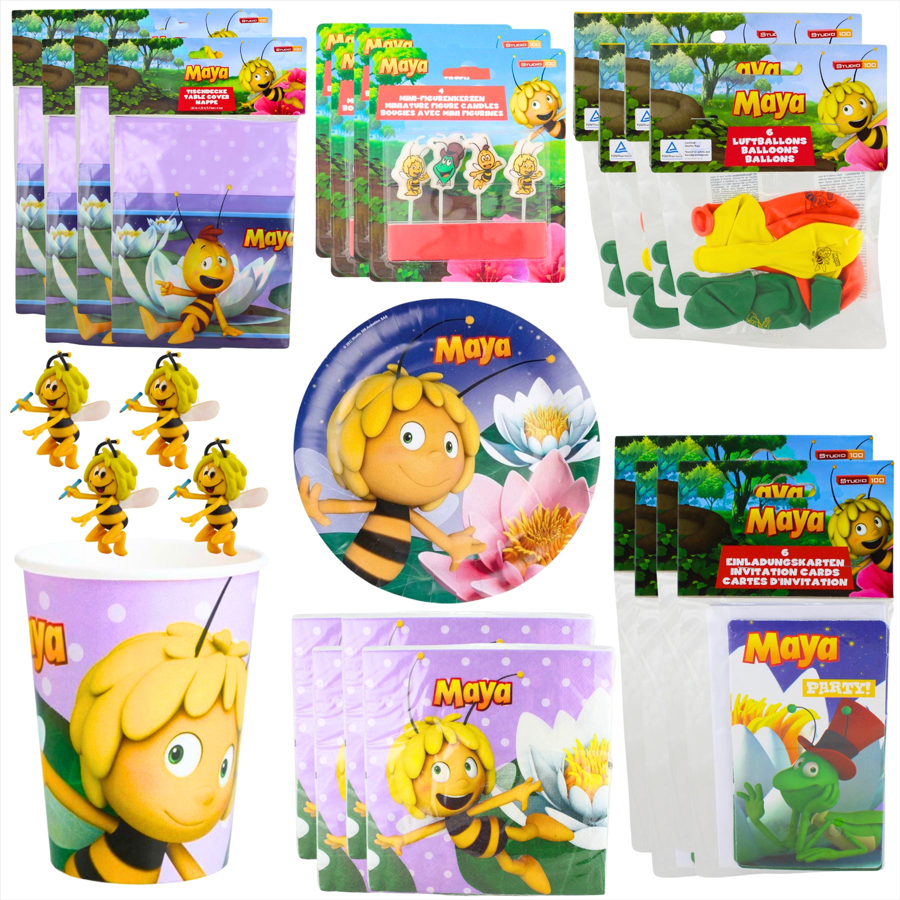 Maya the Bee Partyware Set - 32 Piece Party Bundle - Toptoys2u