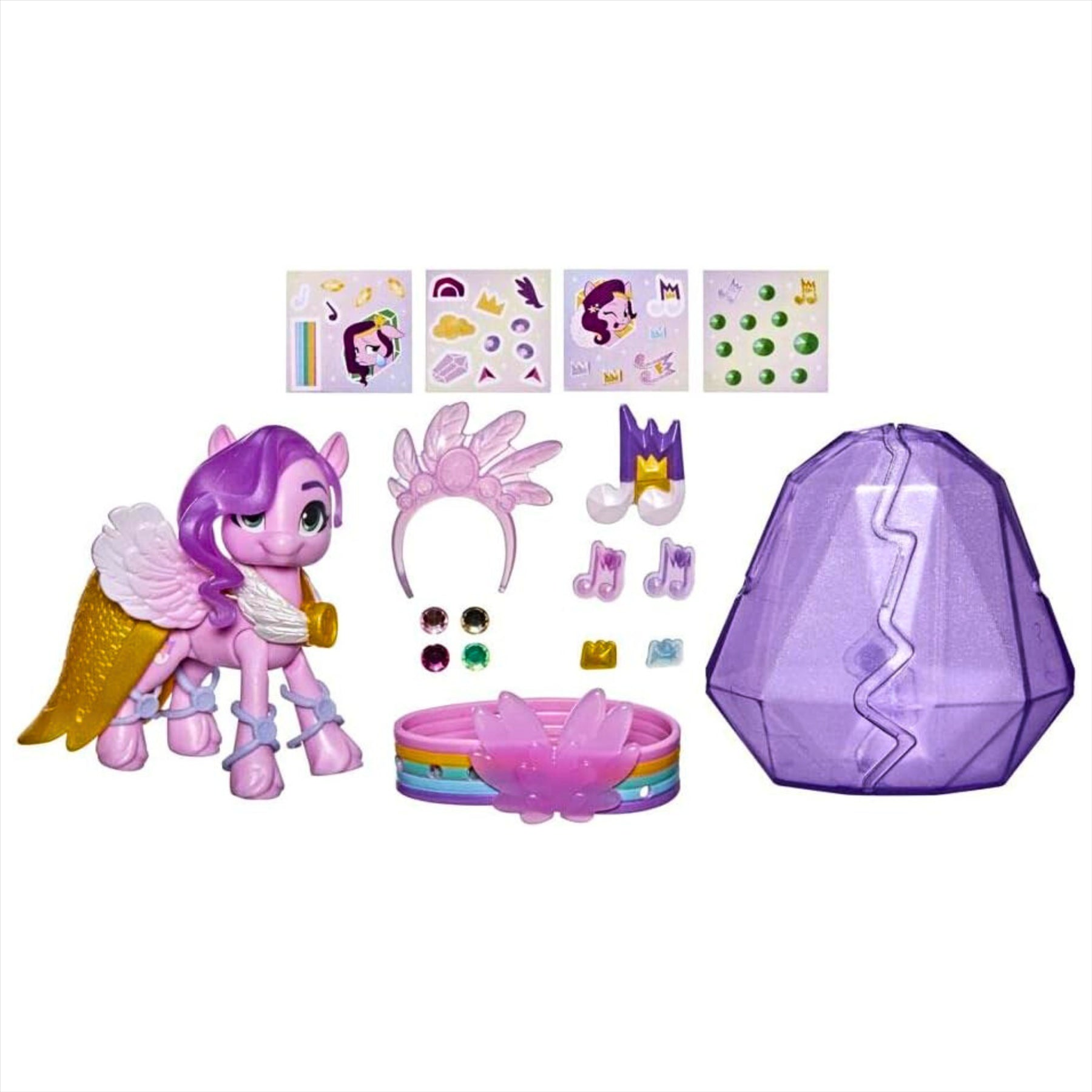 My Little Pony Crystal Adventure Princess Petals 7.5cm Play Figure Toy with Accessories and Friendship Bracelet - Toptoys2u