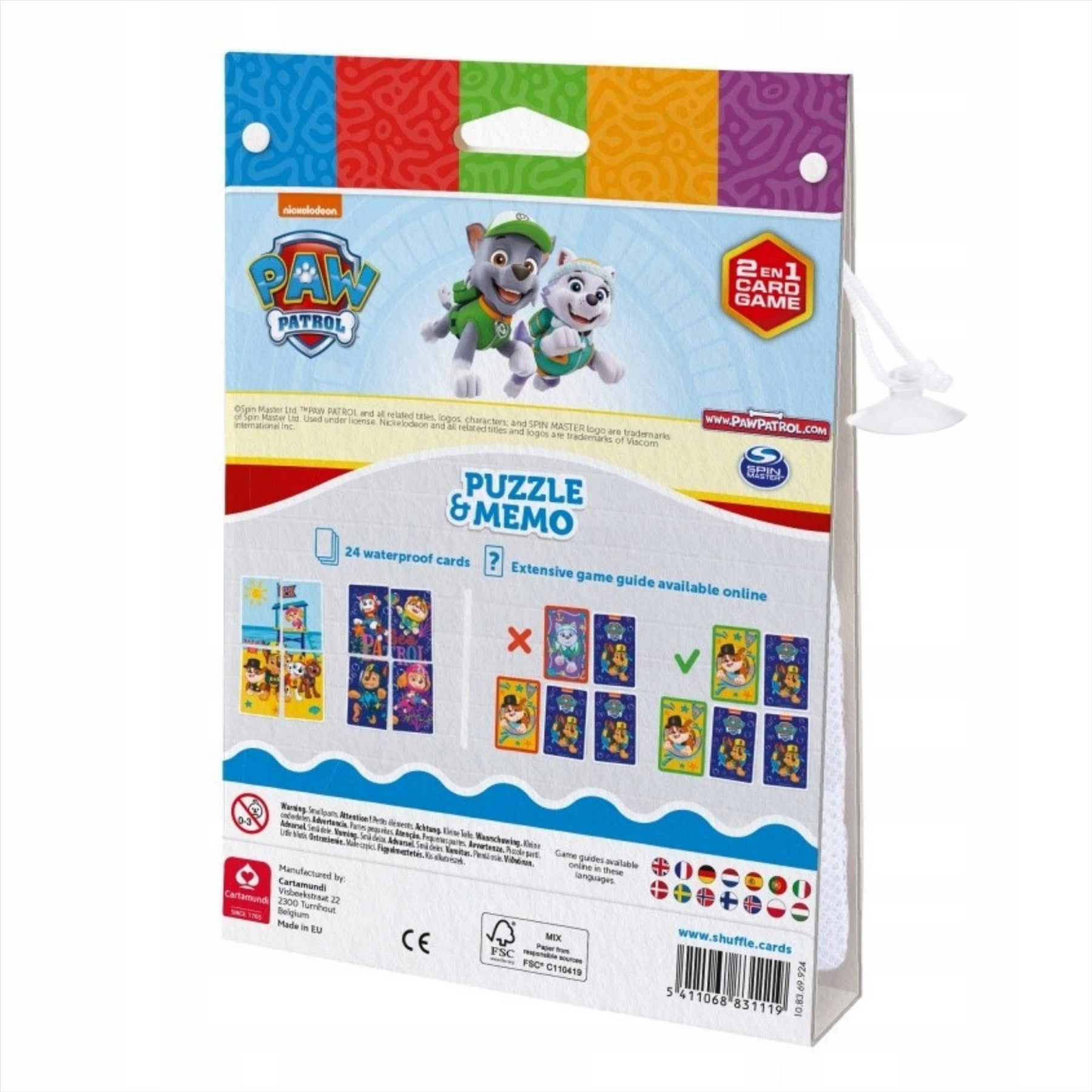 Paw Patrol Waterproof Memory 2-in-1 Educational Puzzle Card Game - Play in the Bathtub - Toptoys2u