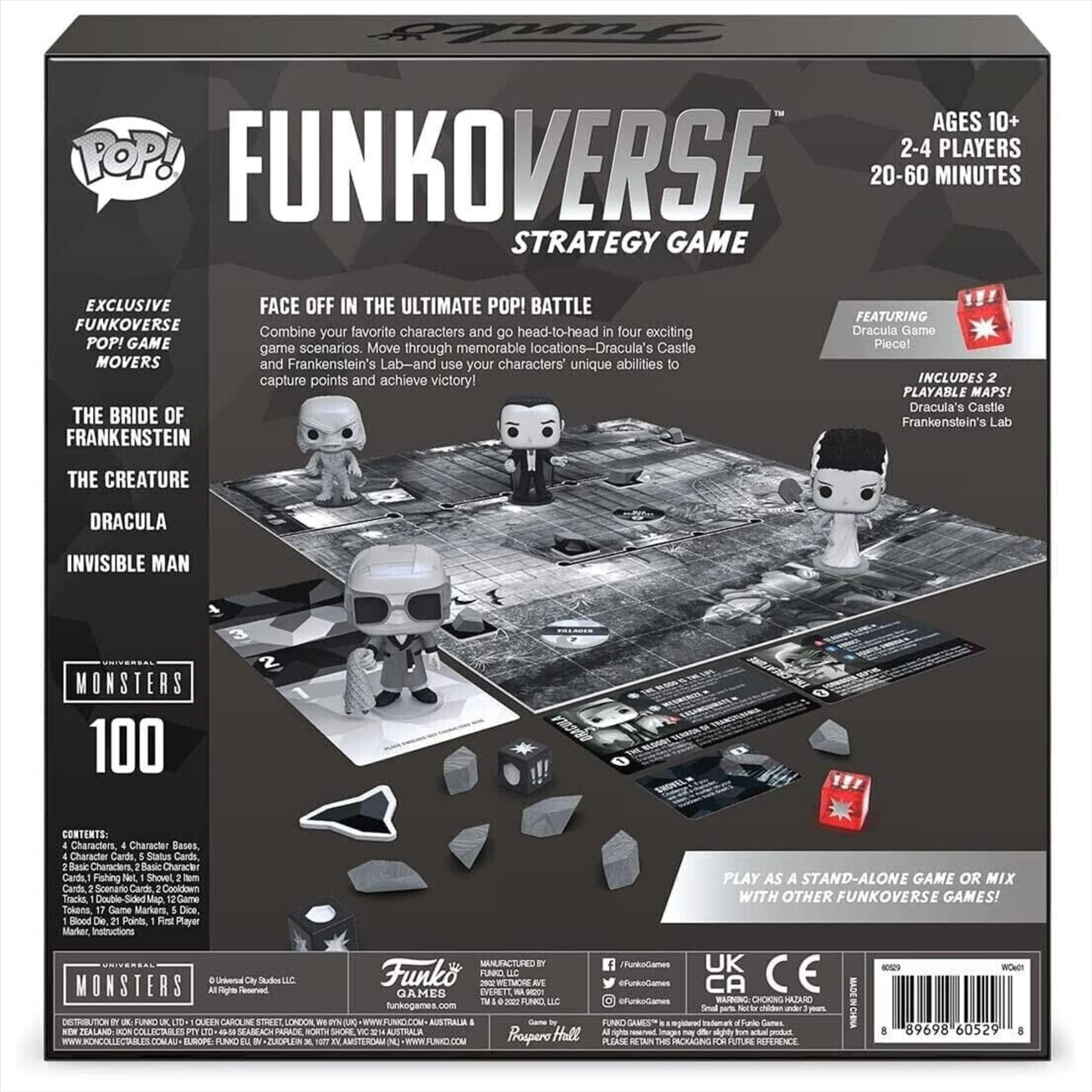 Funkoverse Universal Monsters Strategy Board Game for 2-4 Players - Includes 4 Funko POP! Figures - Chase Limited Edition - Toptoys2u