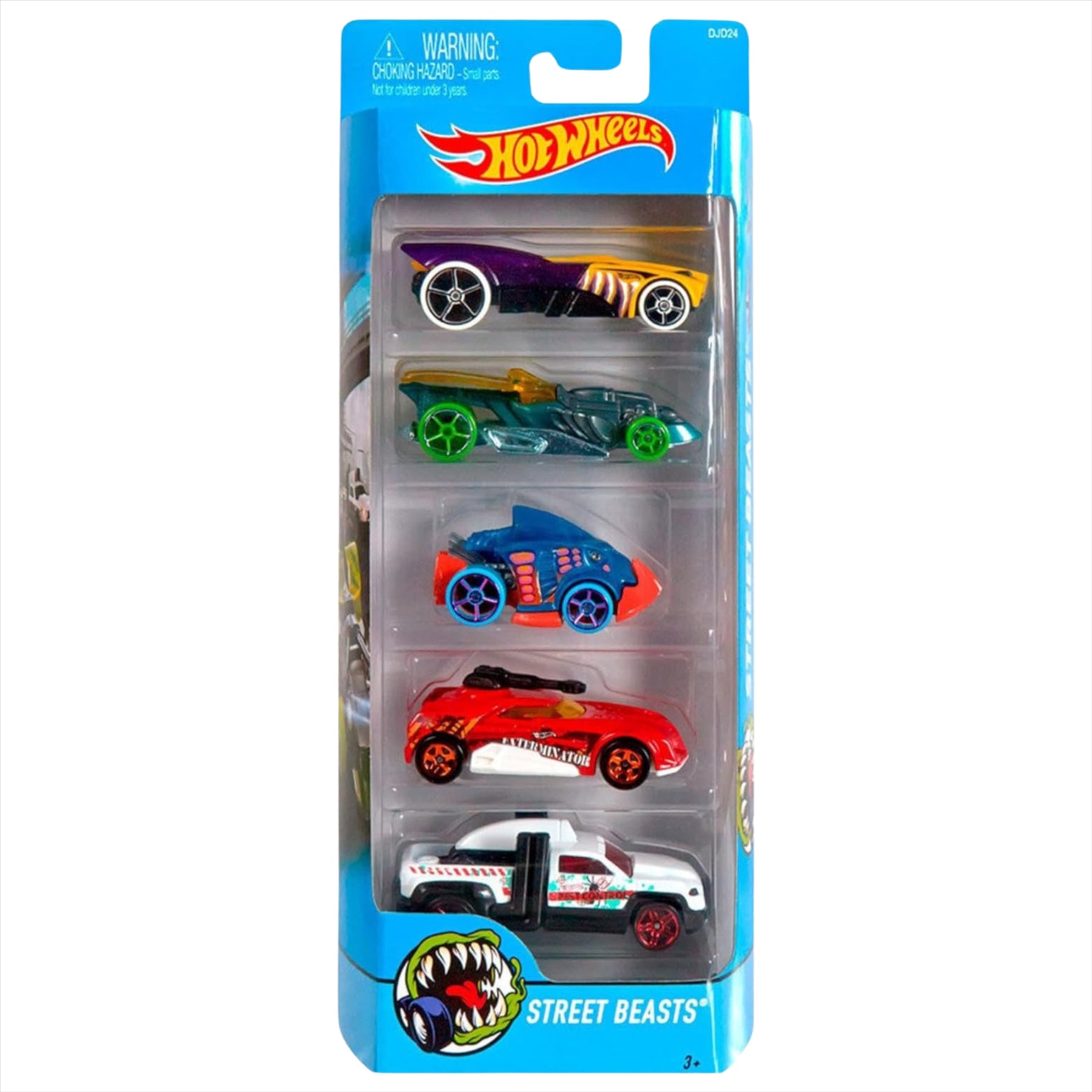 Hot Wheels STREET BEASTS 1 64 Scale Diecast Vehicles 5 Pack