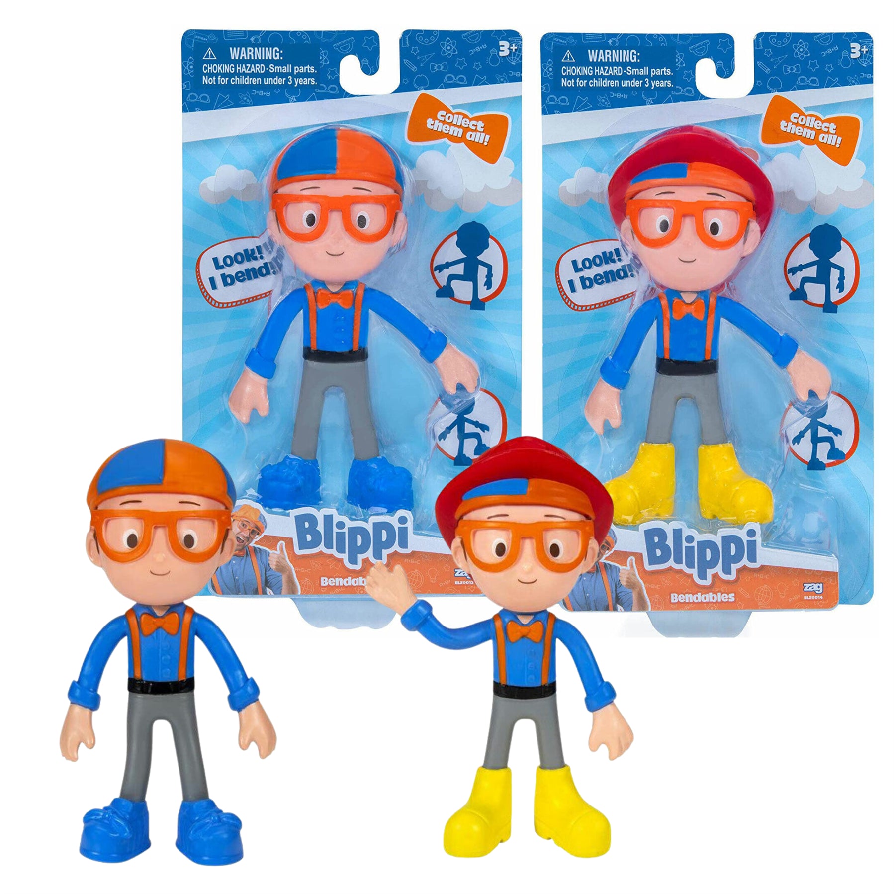 Blippi Bendables 5" 13cm Figure Sets - Blippi & Fireman Blippi - Toptoys2u