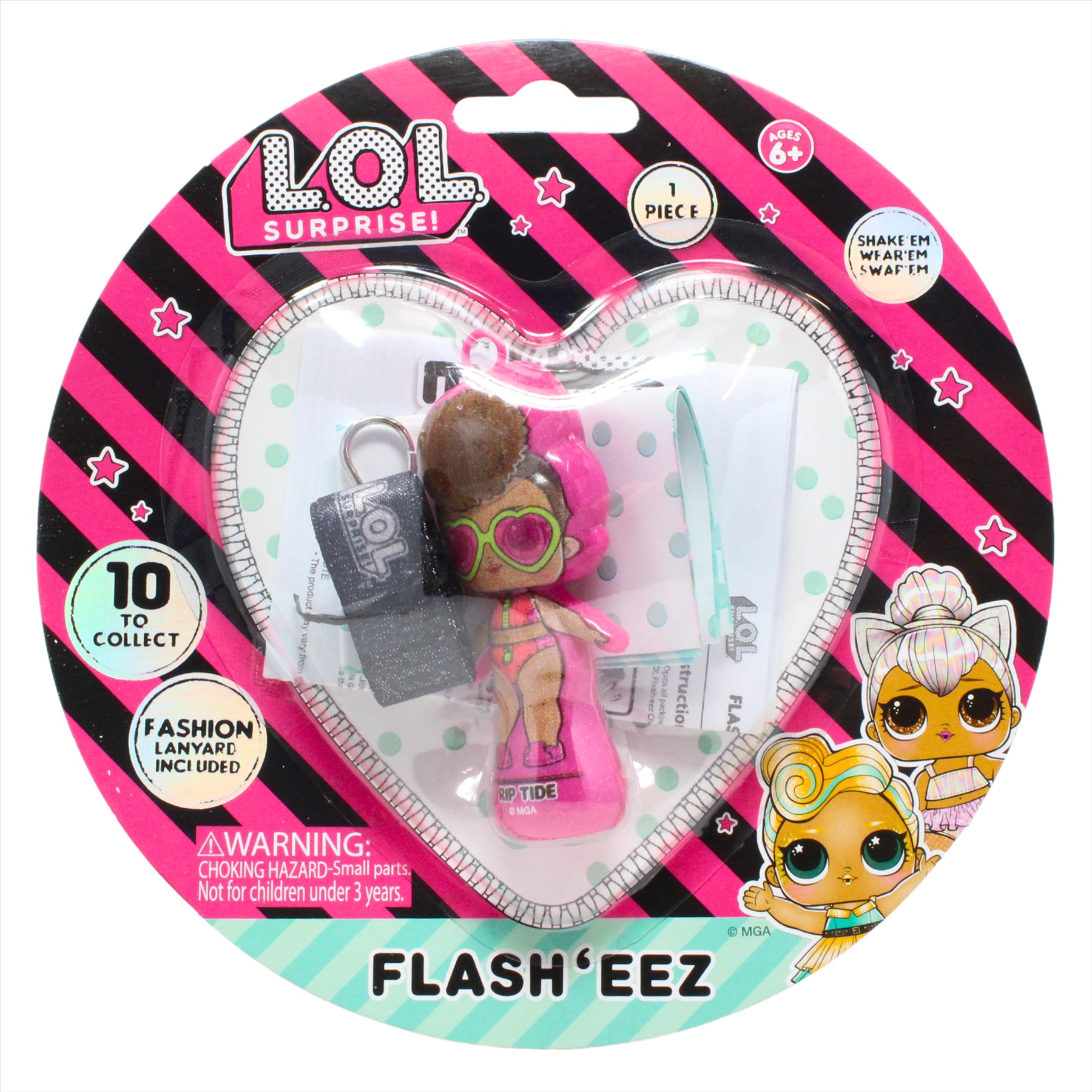 LOL Surprise! Flash'Eez Collectible Mini Rip Tide and Doll Face Light-Up Toy Figures with Lanyard Accessory - Twin Pack - Toptoys2u