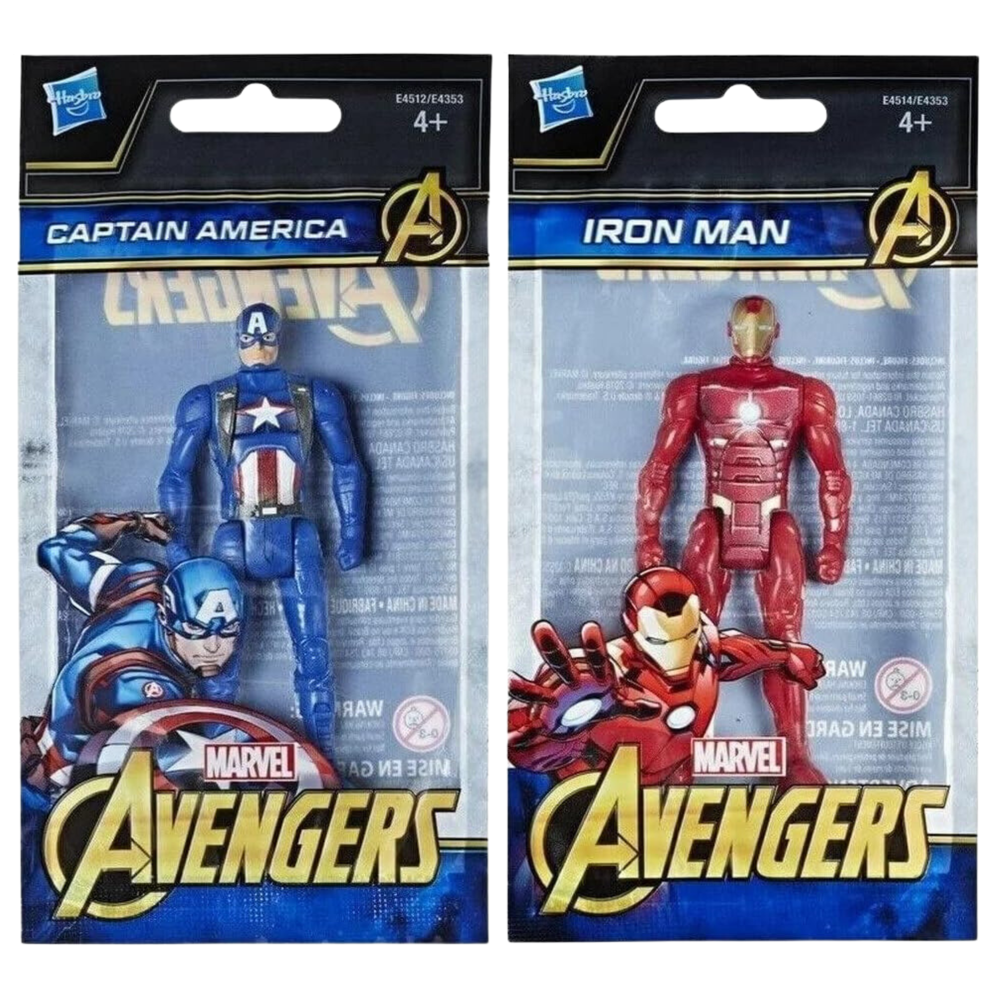 Marvel Avengers 9.5cm Miniature Articulated Toy Action Figures Bundle - Set of All 4 - Hulk, Thor, Captain America, and Iron Man - Toptoys2u