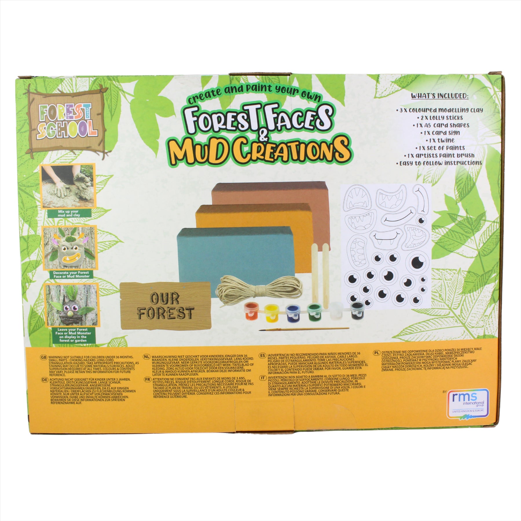 Forest School Forest Faces and Mud Creations Modelling Craft Kit - Toptoys2u