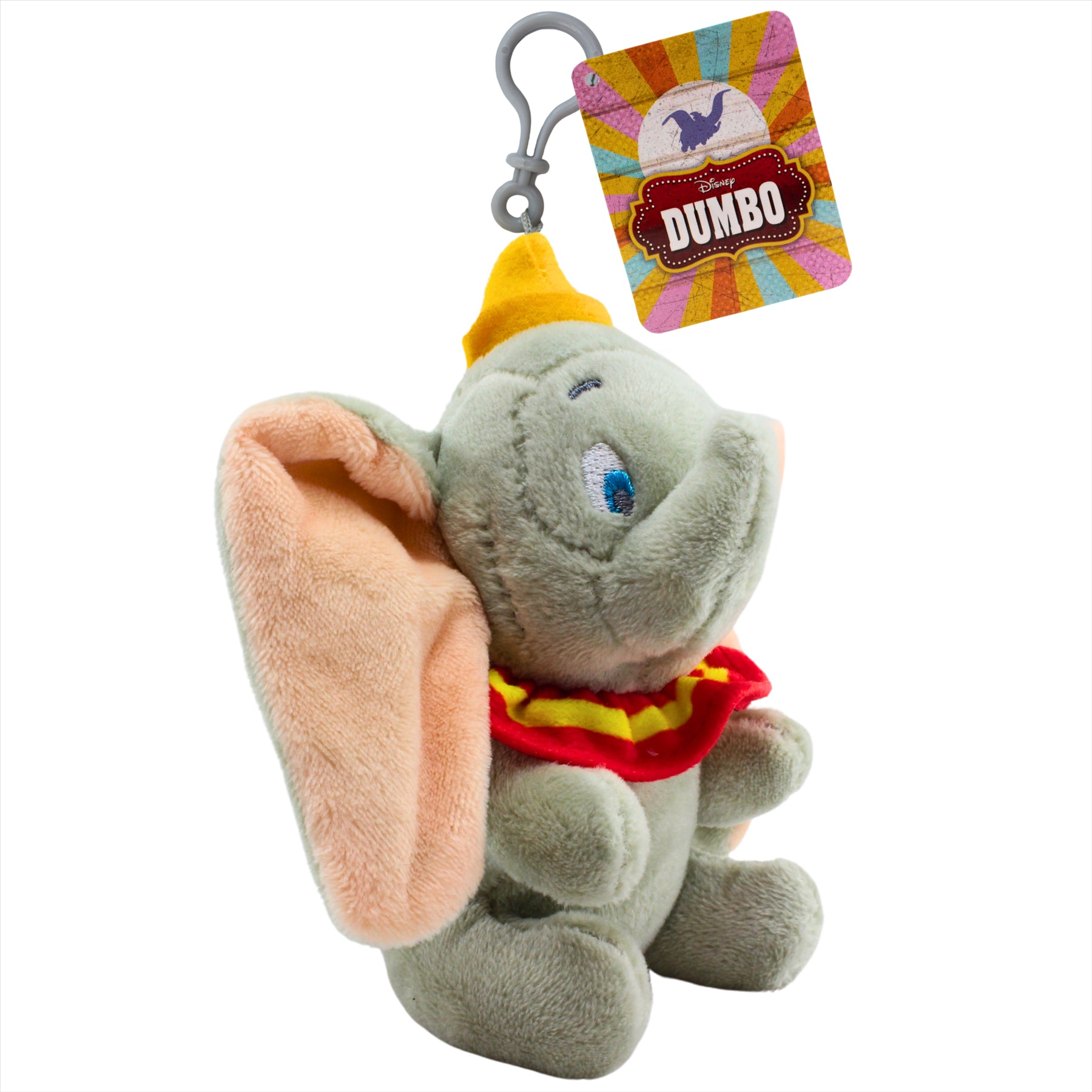 Disney Super Soft Blue and Grey Dumbo 11cm Plush Toy Bag Clips - Twin Pack - Toptoys2u