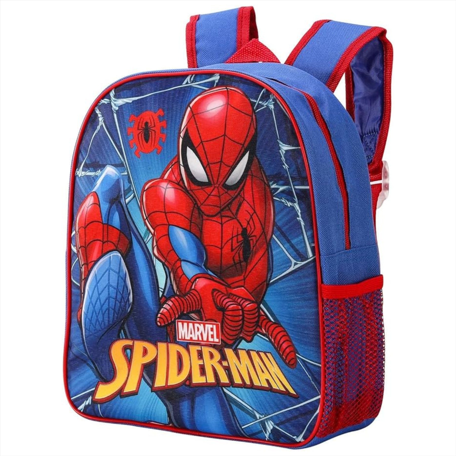 Spiderman Junior Backpack - Kids Character School Bag with Mesh Side Pocket - Toptoys2u