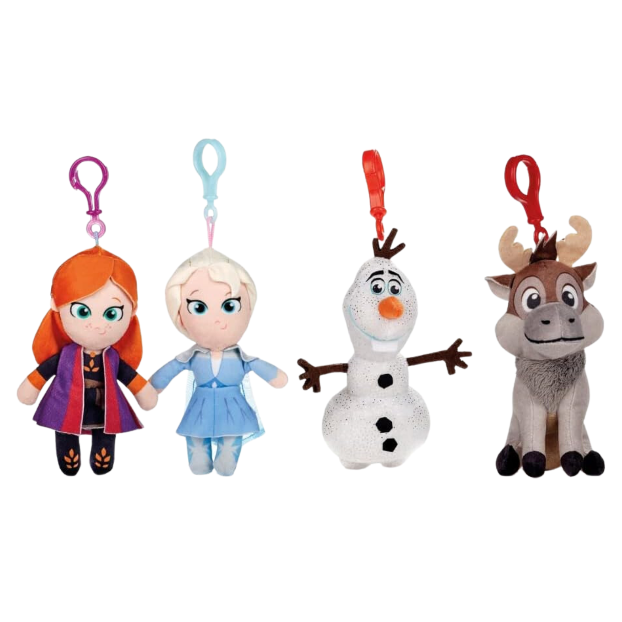 Frozen 2 Soft Plush 5" Keyclip Toys - Sven, Olaf, Elsa and Anna - Toptoys2u