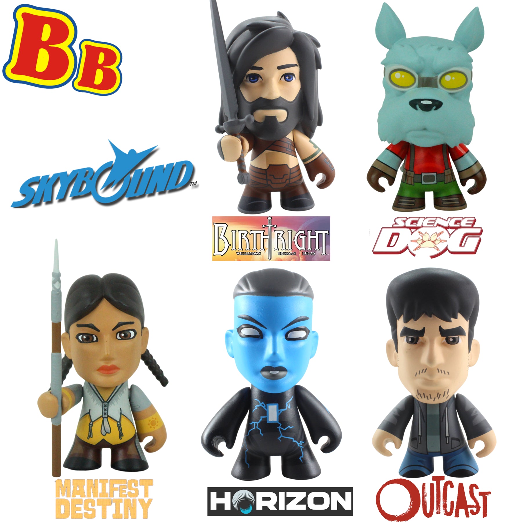 Skybound Minis Series 1 - Classic Collectors Set 3" 8cm Articulated Collectible Figure Sets - Mikey, Science Dog, Sacagawea, Zhia, and Kyle - Toptoys2u