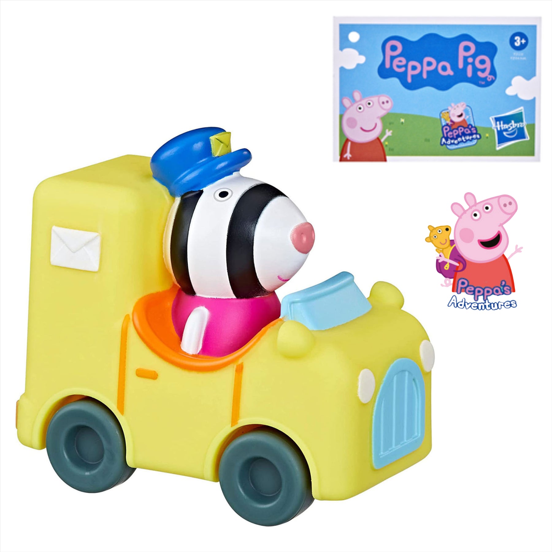 Peppa Pig Little Buggies - Zoe Zebra Figure In Post Van Toy Vehicle - Toptoys2u