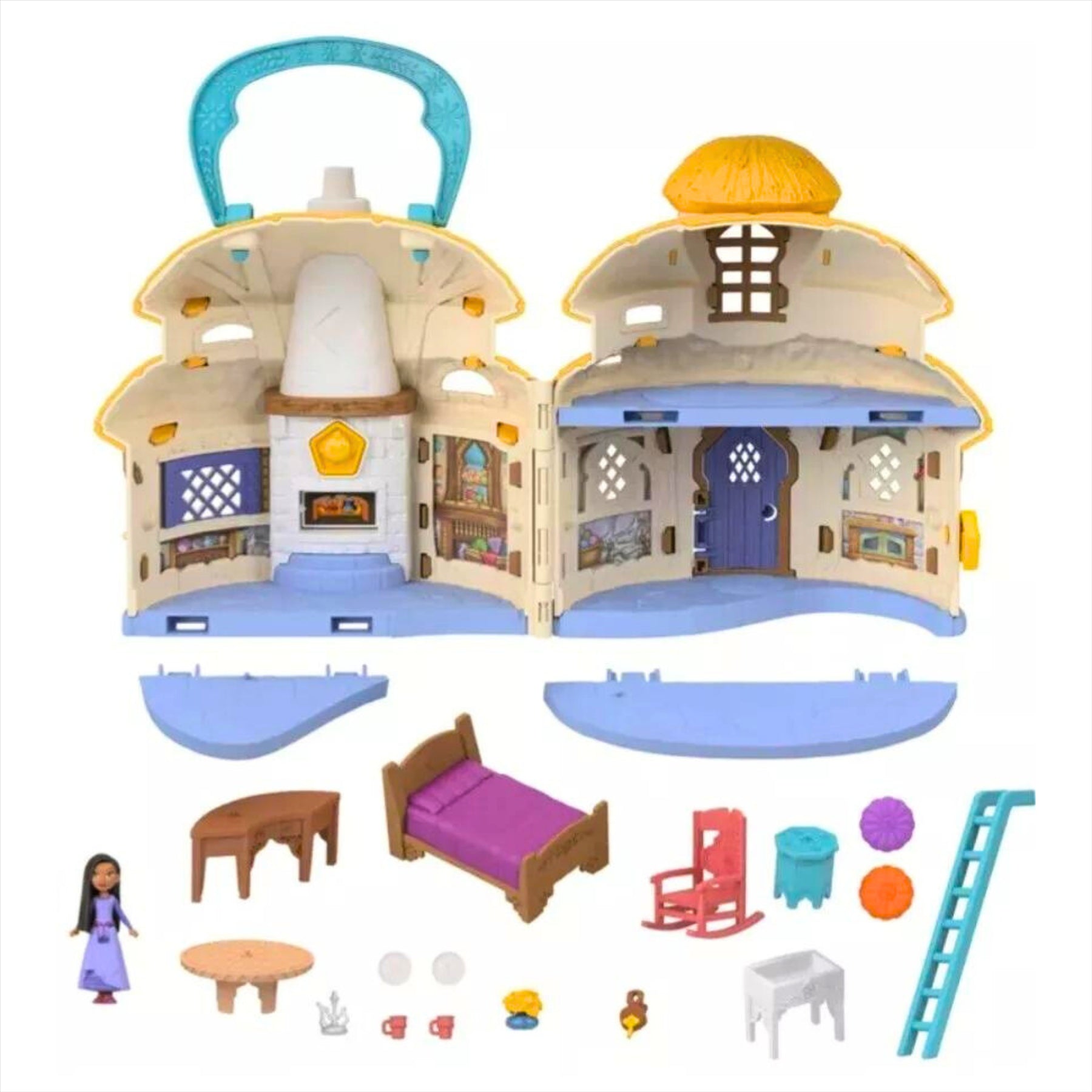 Disney Wish Cottage Home Playset with Asha Doll, Star Figure, and 15+ Furniture Accessories - Toptoys2u