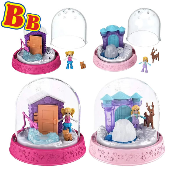 Polly Pocket Globe's - Winter Cabin & Ice Sculpture - Twin Pack - Toptoys2u