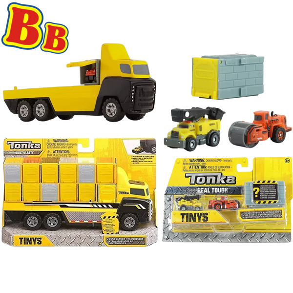 Tonka Tinys Great Value Bundle - Construction Vehicles and Garage Twin Pack - Toptoys2u