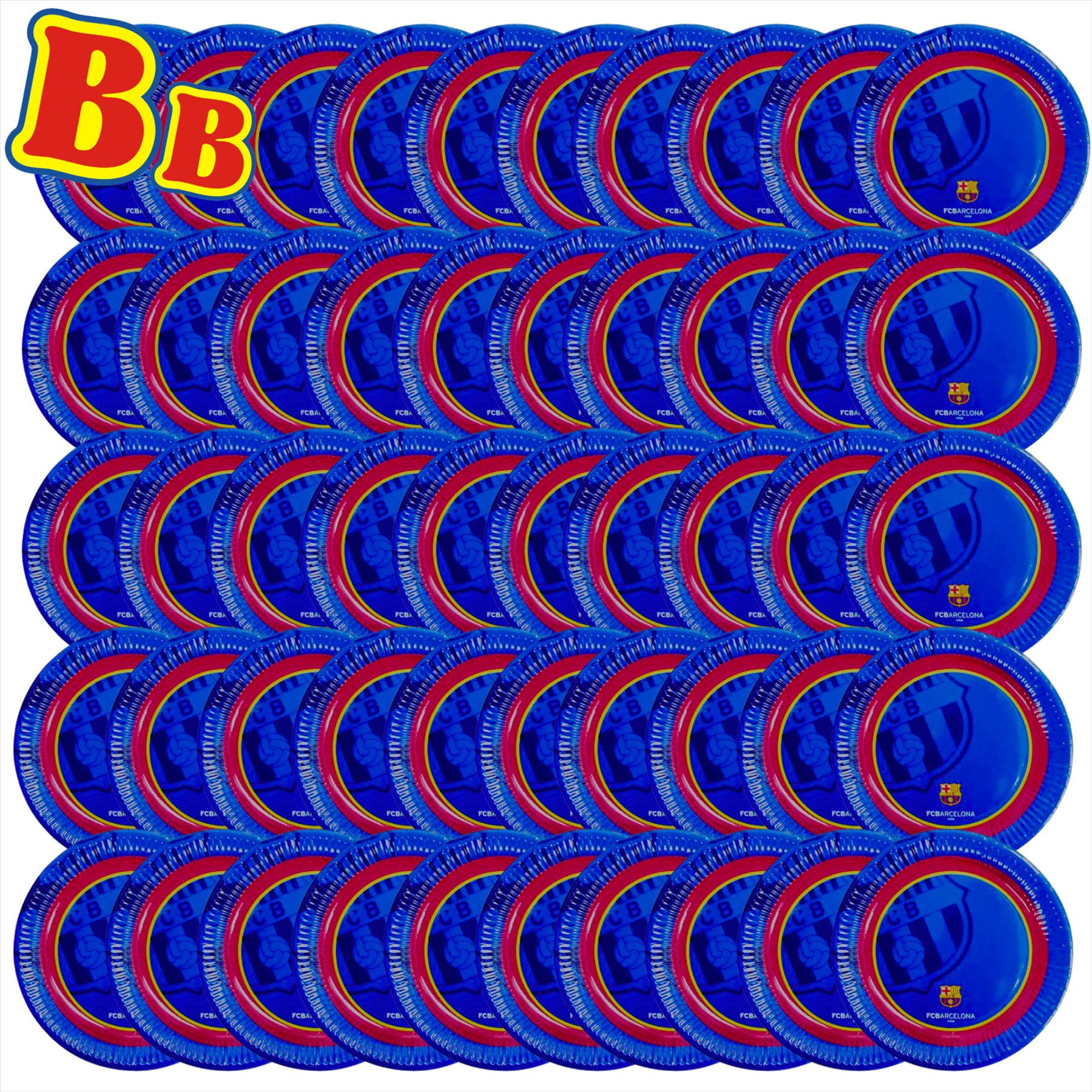 FC Barcelona Official Glossy Party Plates (20cm Pack of 50) - Toptoys2u