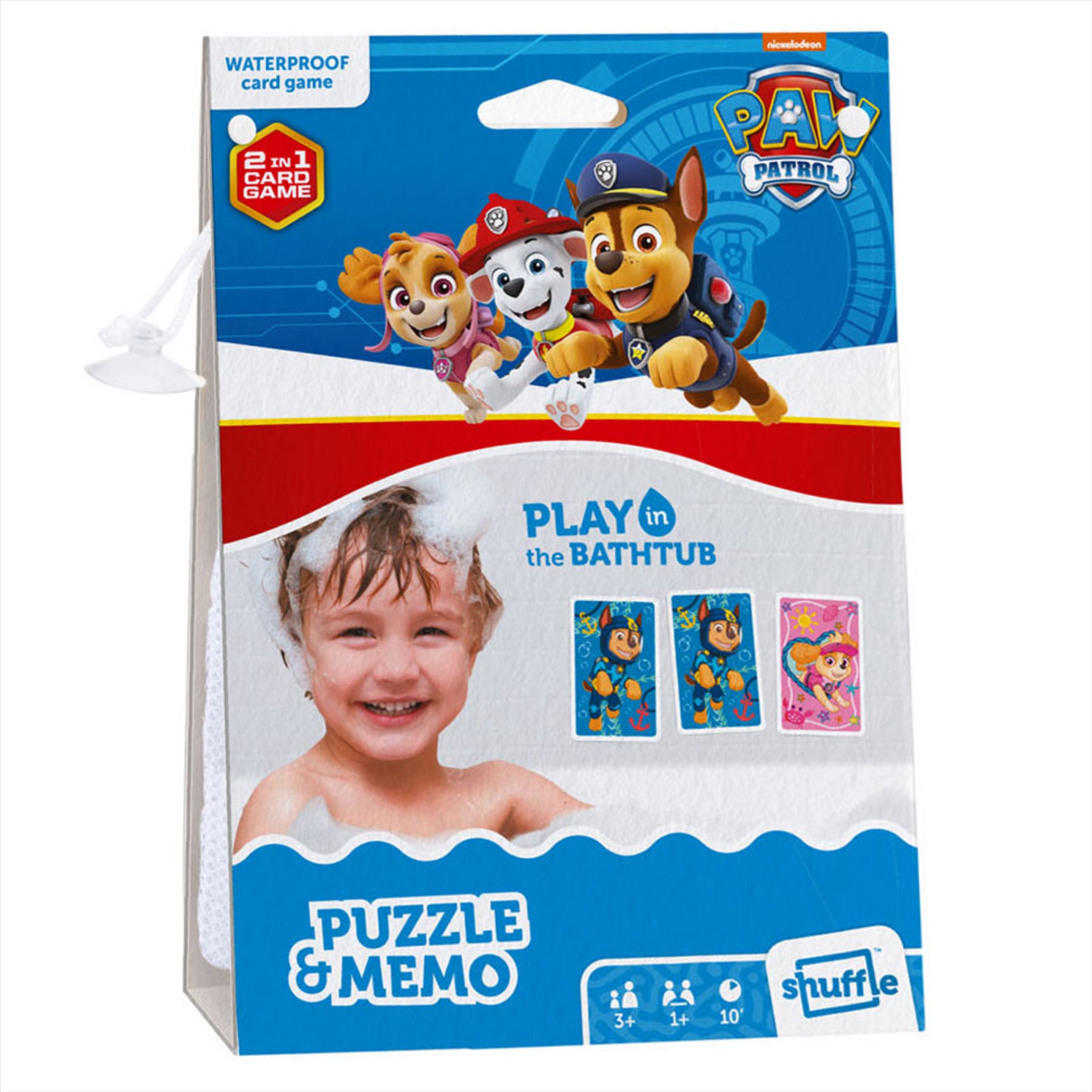 Paw Patrol Waterproof Memory 2-in-1 Educational Puzzle Card Game - Play in the Bathtub - Toptoys2u