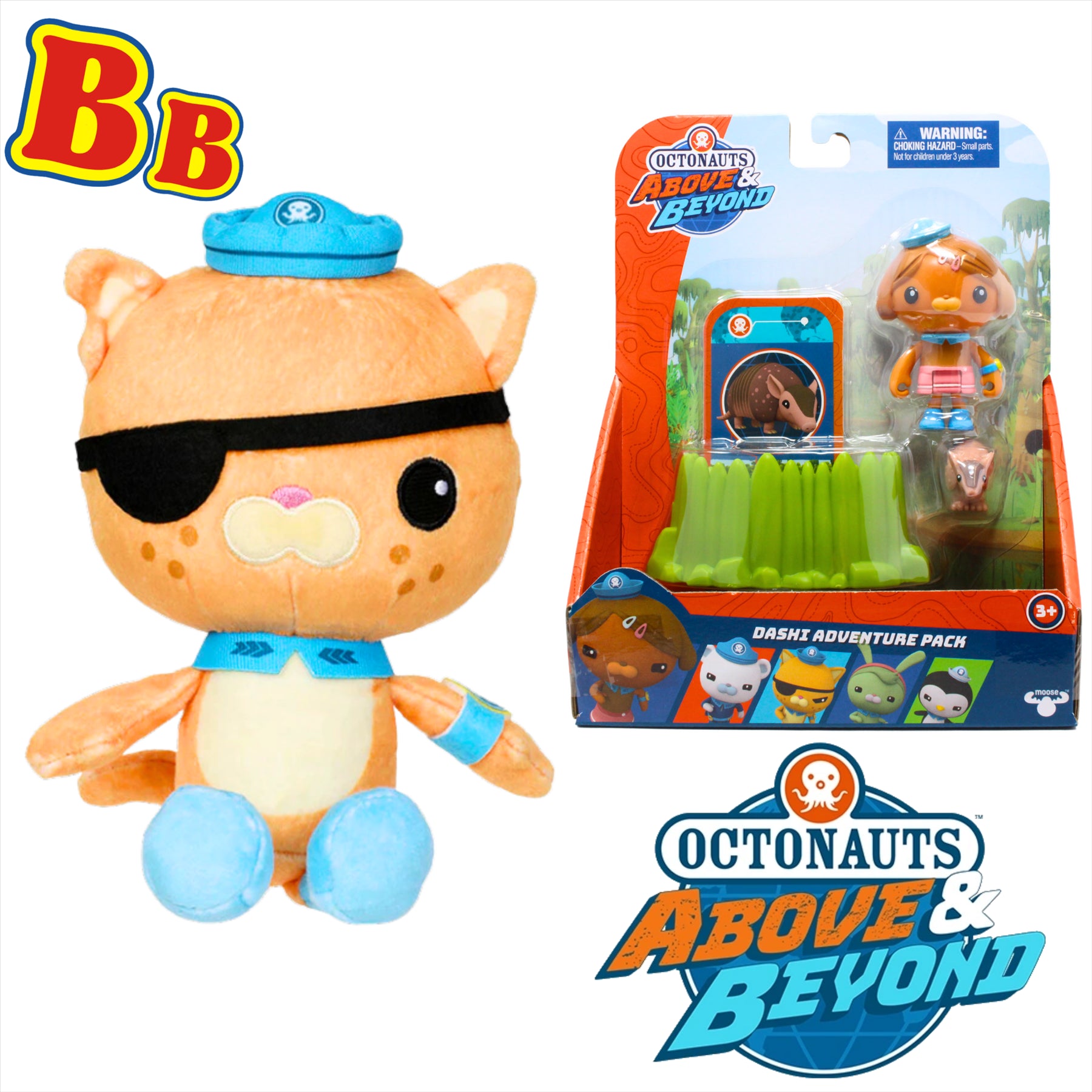 Octonauts Above and Beyond Kwazii 20cm Plush and Dashi Adventure Pack Action Figure Playset - Toptoys2u