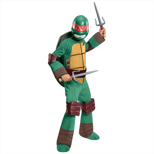 Rubies Teenage Mutant Ninja Turtles Deluxe Raphael Costume - Medium Age 5-7 Years - Toptoys2u