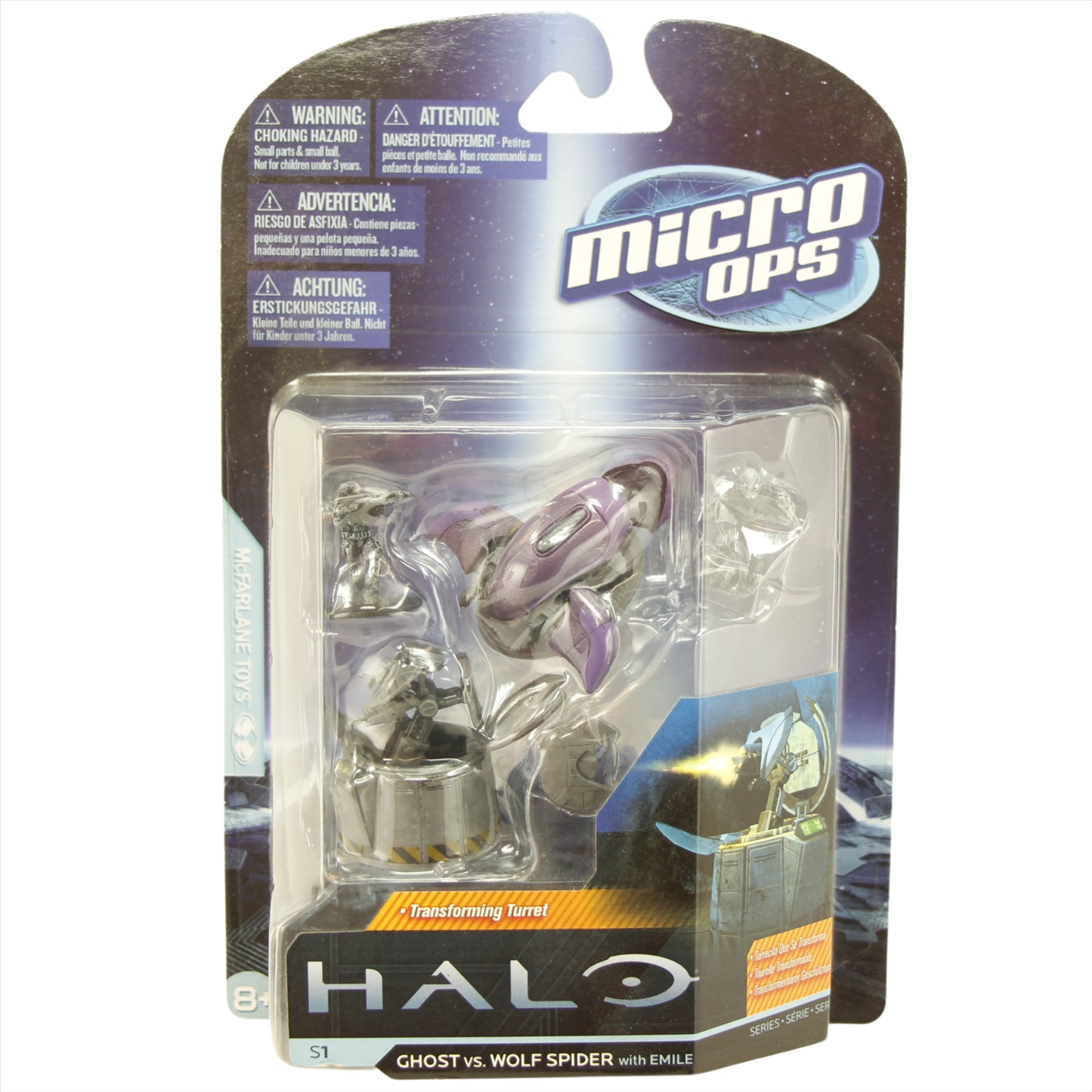 Halo Micro Ops Series 1 Ghost vs Wolf Spider with Emile and Transforming Turret - Toptoys2u