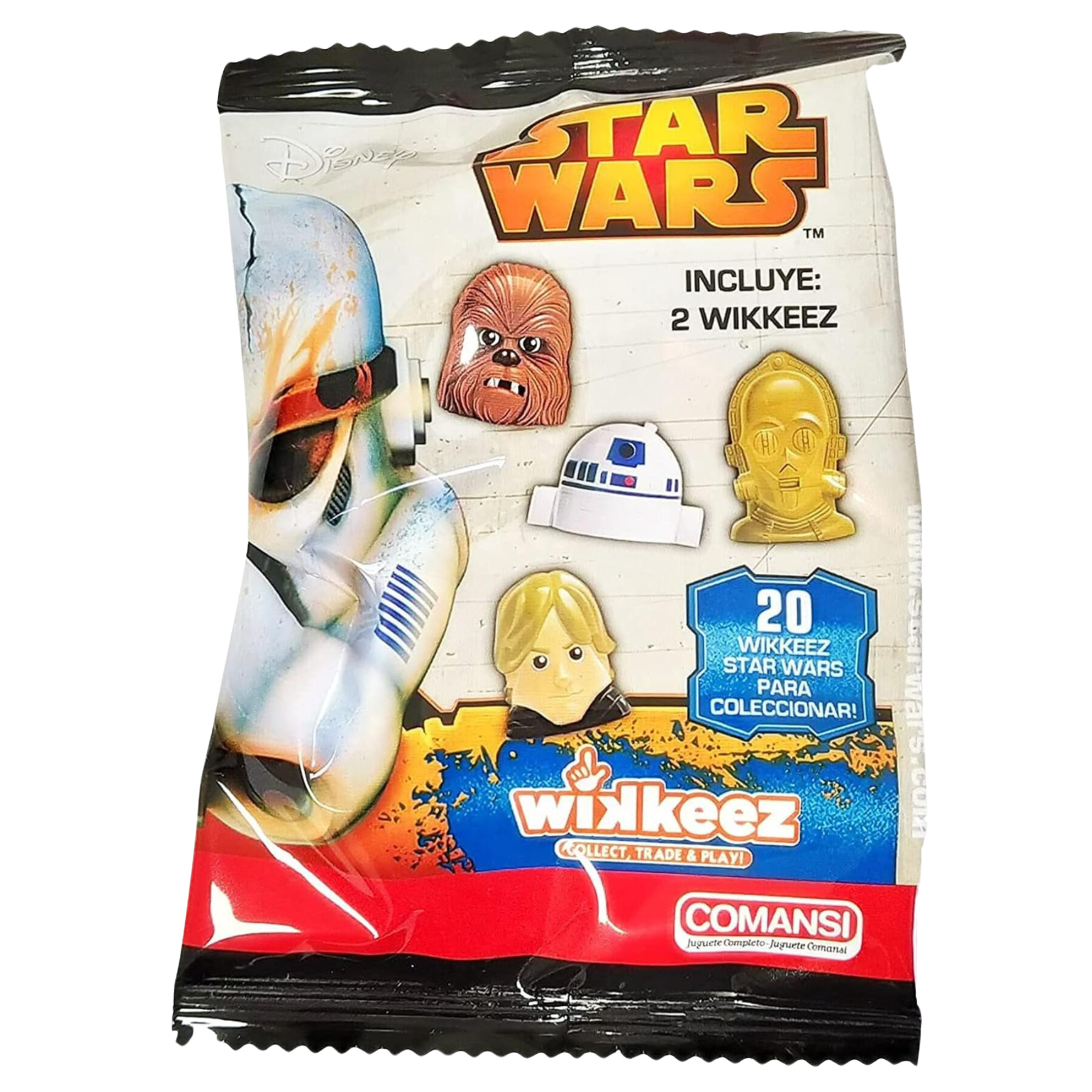 Star Wars Wikkeez Collectible 2.5-3cm Miniature Toy Figure Heads Blind Bag - Pack of 5 Bags - 2 Figures per Bag - Toptoys2u