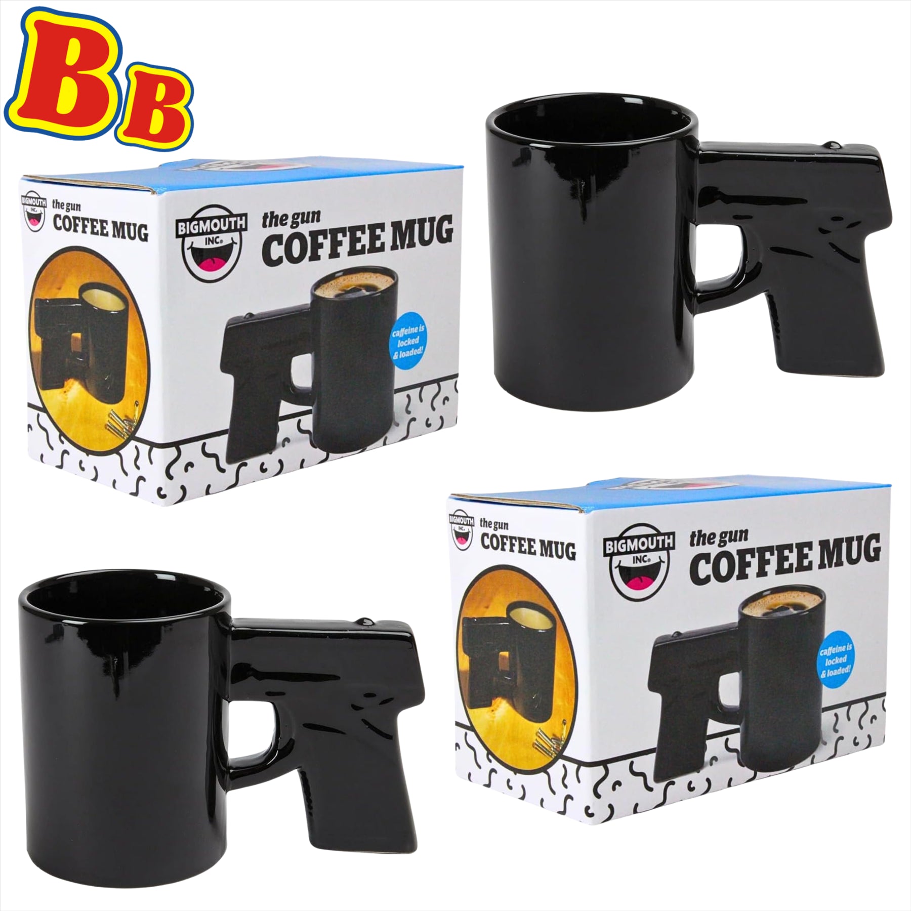 BigMouth Novelty Gun Mug 414 ml Ceramic - Twin Pack - Toptoys2u
