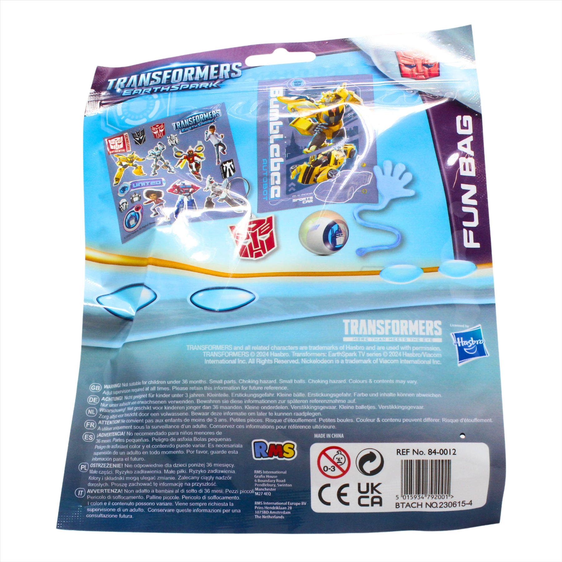 Transformers EarthSpark 5-Piece Fun Bag - Includes Stickers, Puzzle, Keyring, Splat Hand, and Bouncy Ball - Toptoys2u