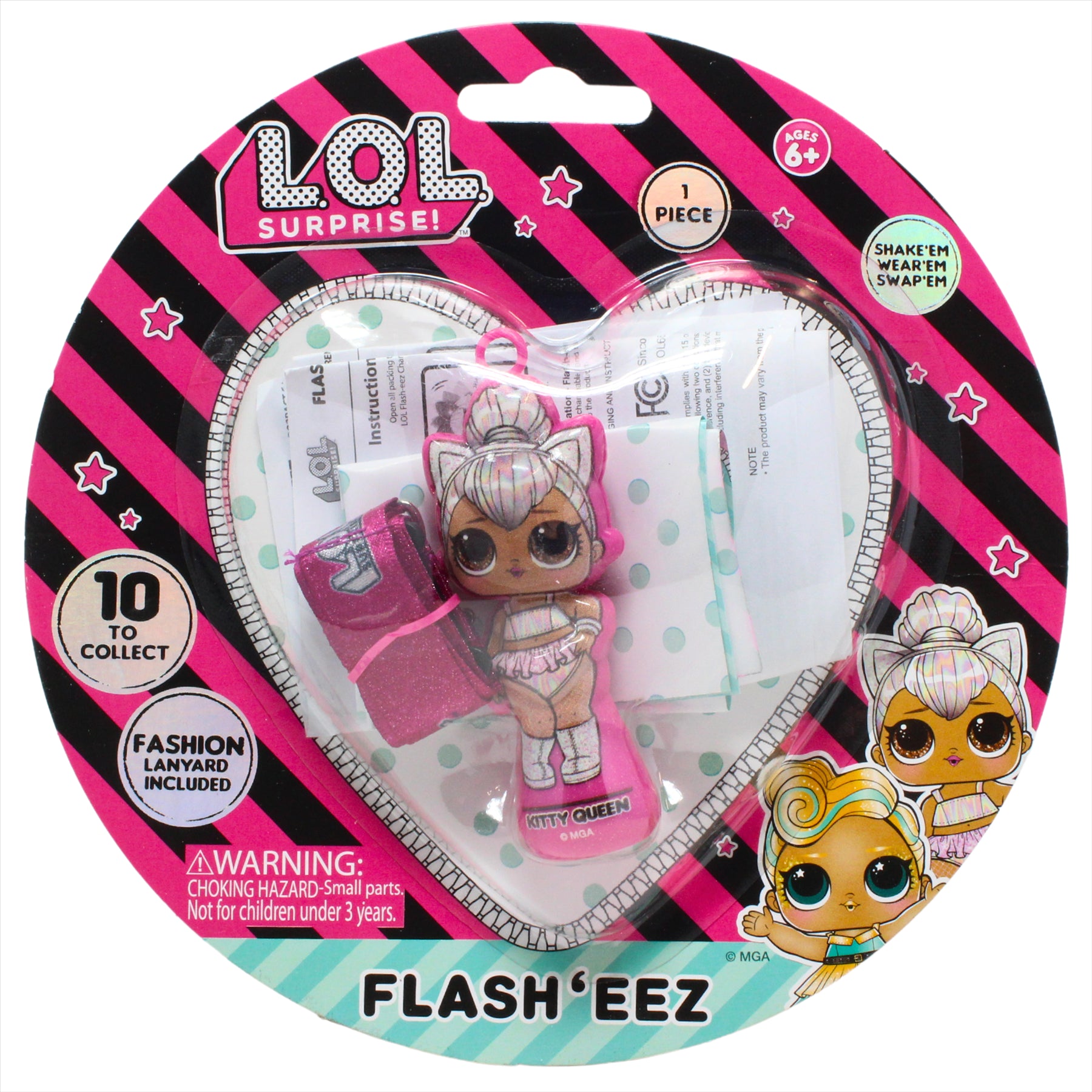 LOL Surprise! Flash'Eez Collectible Mini Snuggle Babe and Kitty Queen Light-Up Toy Figures with Lanyard Accessory - Twin Pack - Toptoys2u