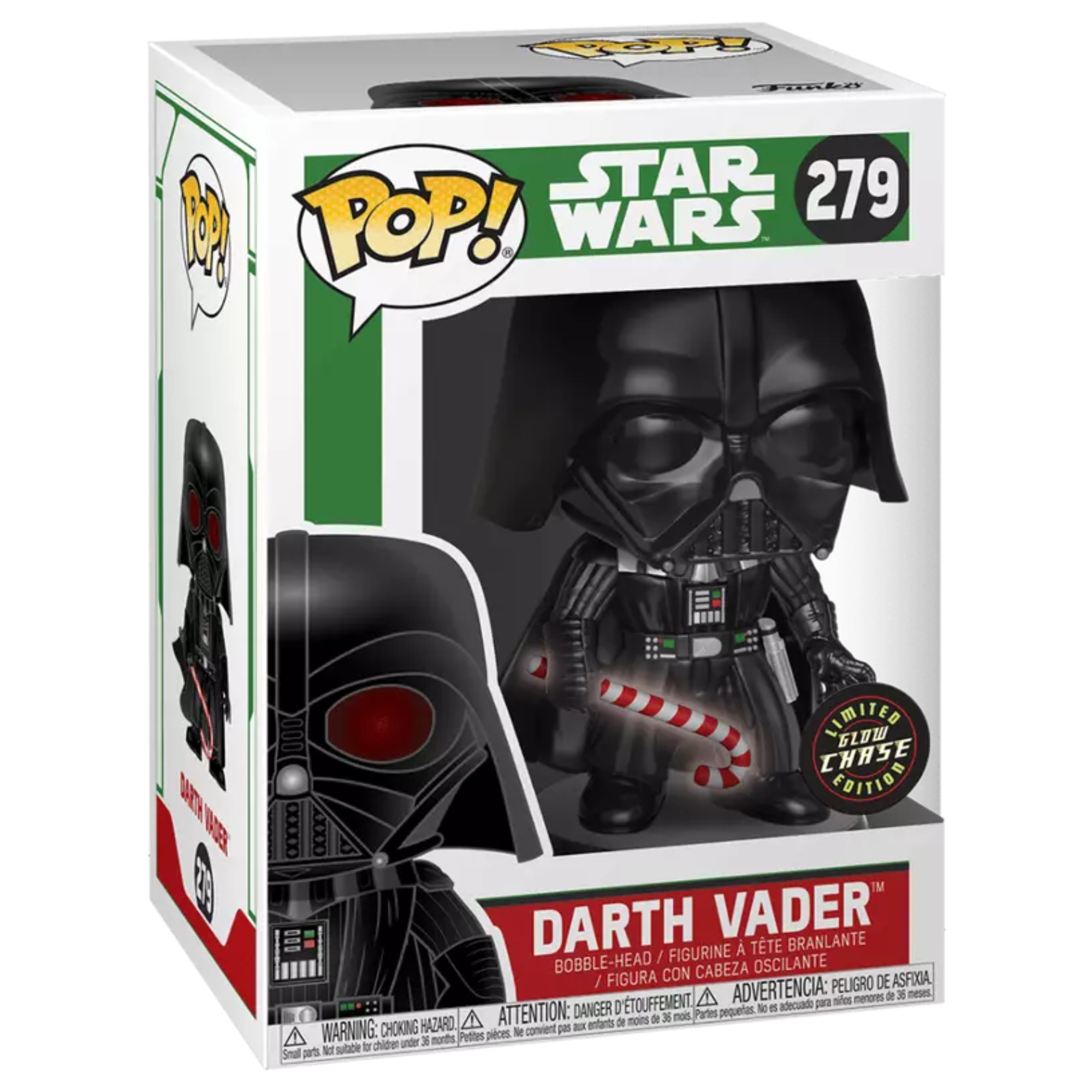 Funko POP! Star Wars: Darth Vader Glow Chase Limited Edition Vinyl Figure Bobblehead with Glow in the Dark Candy Cane - Toptoys2u