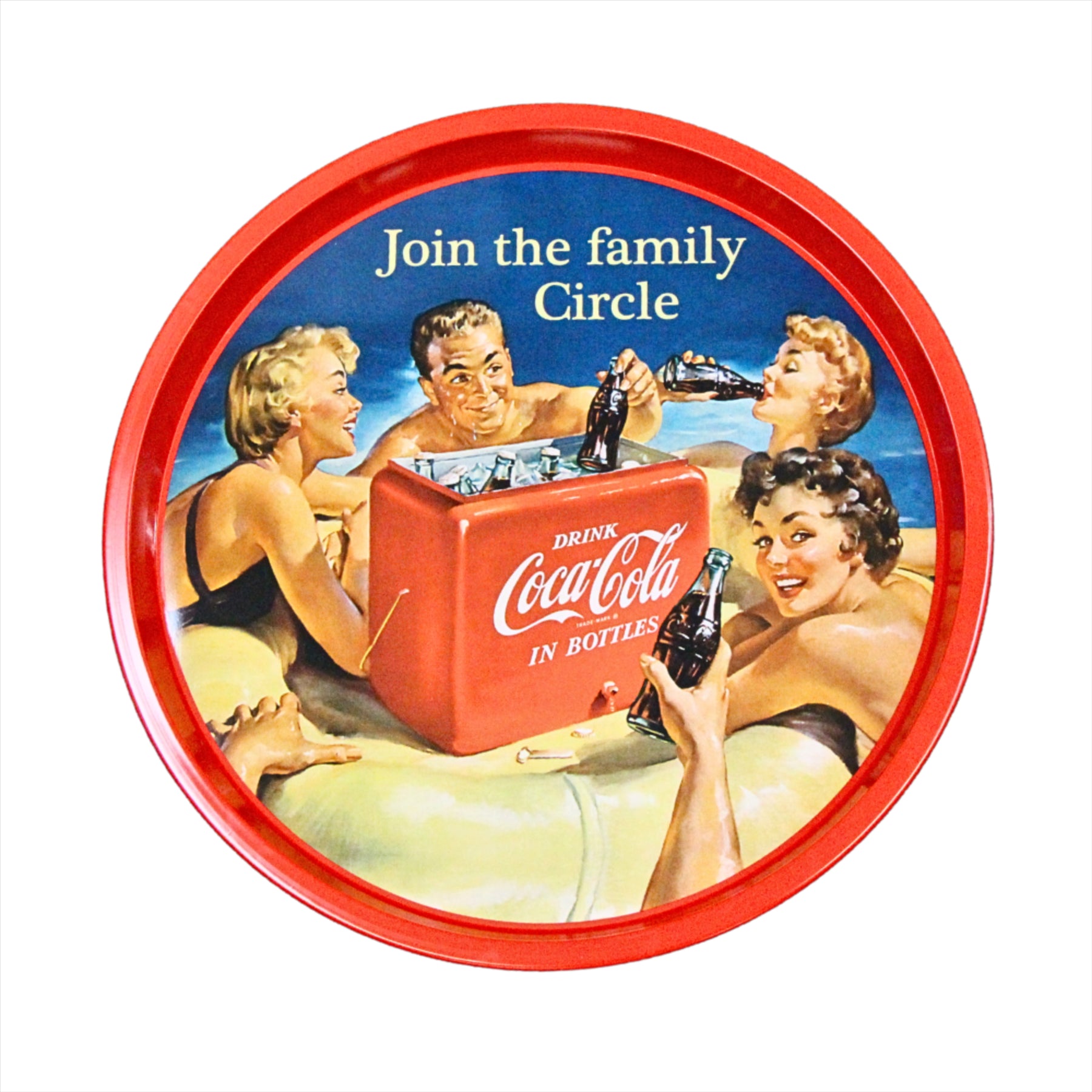 Coca Cola Themed Serving Trays "Join The Family Circle" - 2 Pack - Toptoys2u