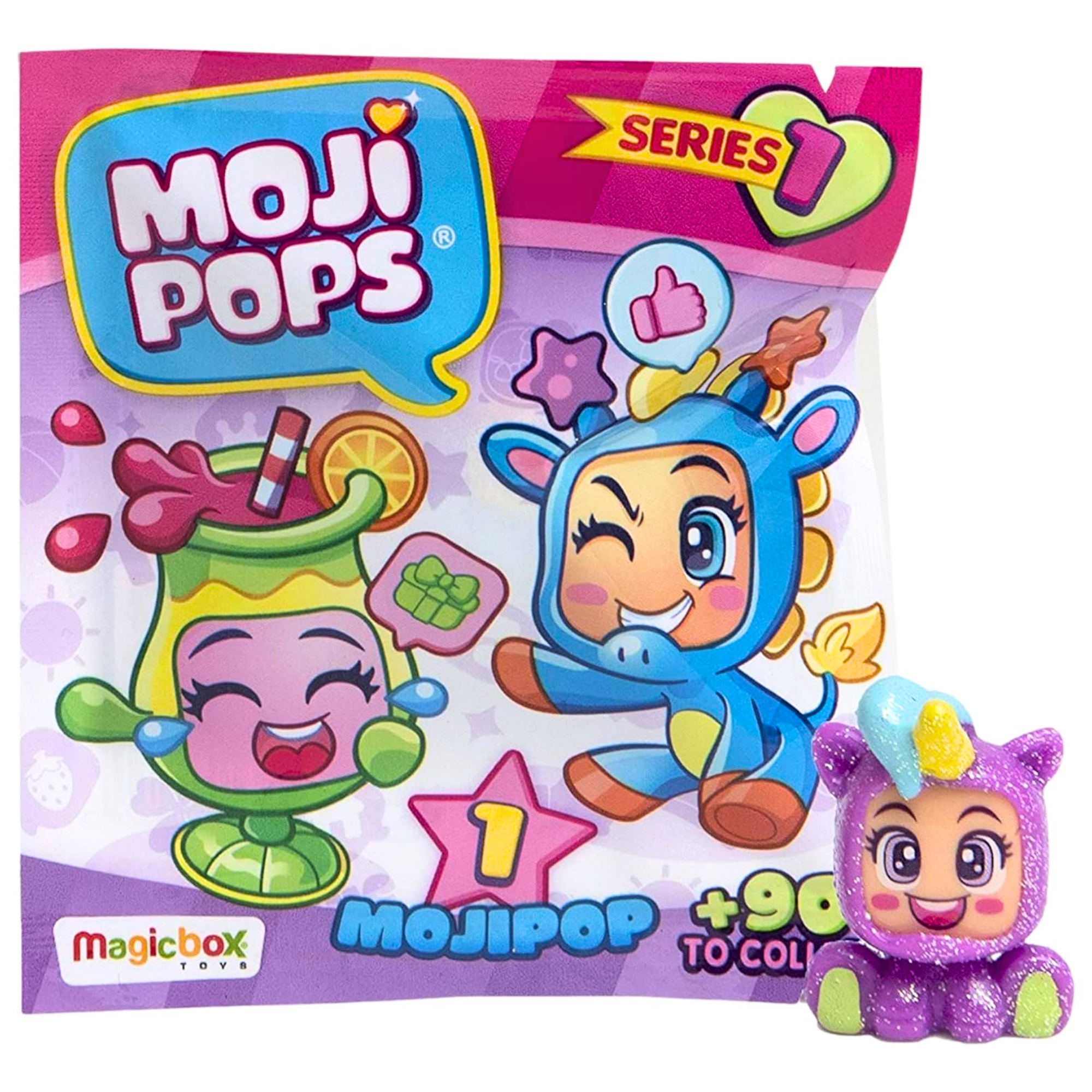 Moji Pops Series 1 Collectible Mystery Miniature Toy Figure Blind Bags - Pack of 10 - Toptoys2u