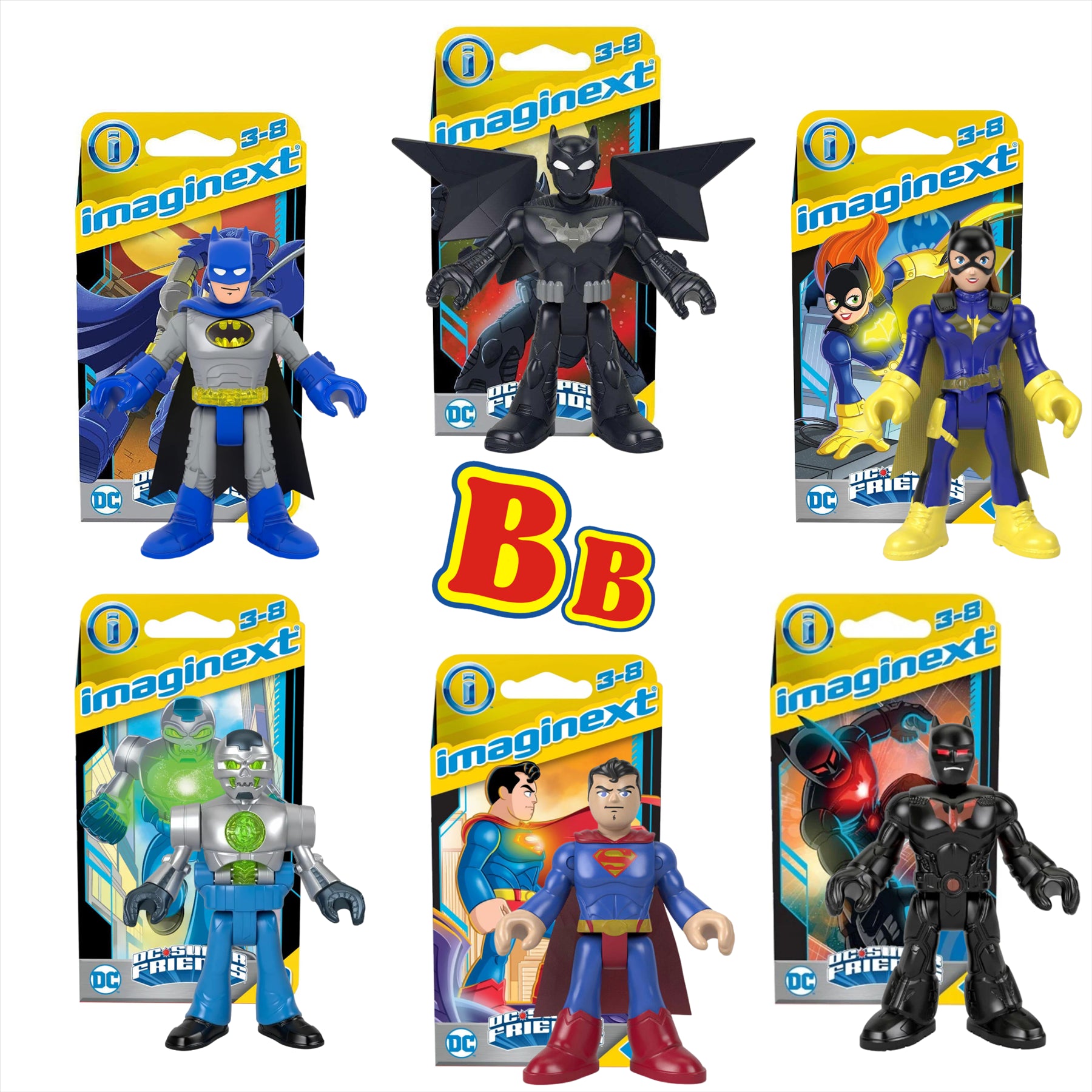 Imaginext DC Super Friends Miniature Action Figure Play Toys - Set of 6 - Toptoys2u