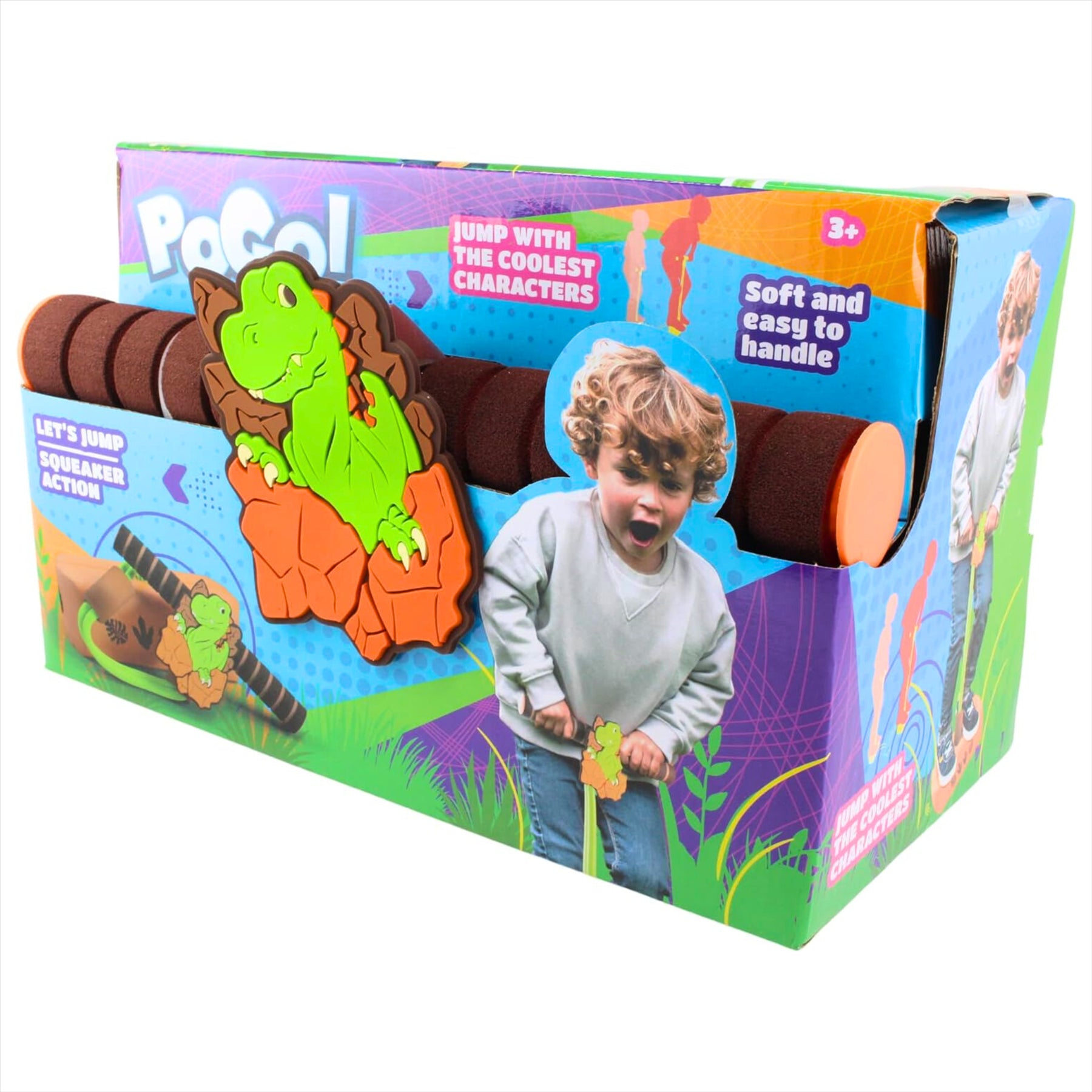 PoGo Stick Dinosaur Themed Squeaker Action Toy - Suitable for Ages 3+ - Toptoys2u