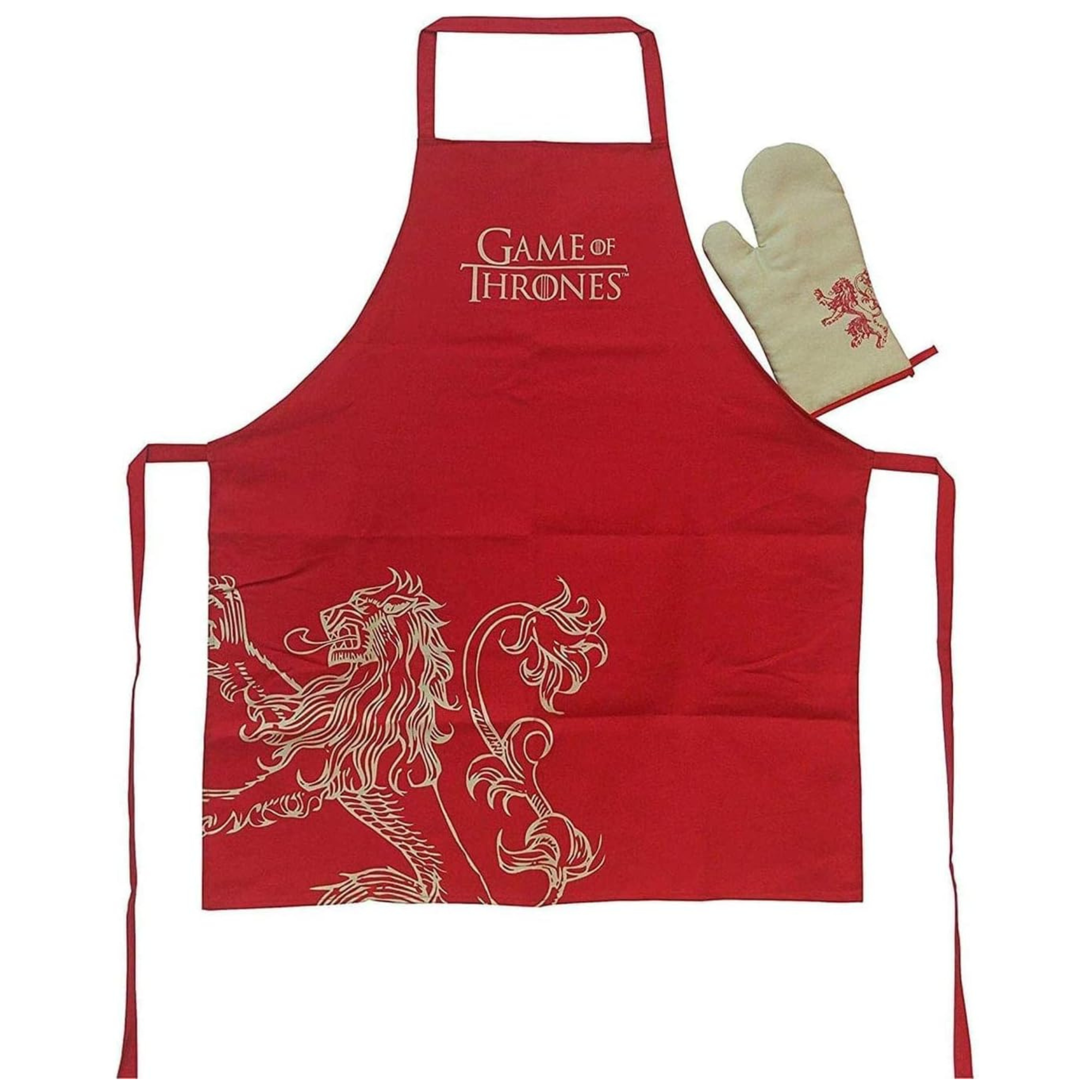 Game of Thrones House Lannister Chefs Apron and Oven Glove Mitten Set - Toptoys2u