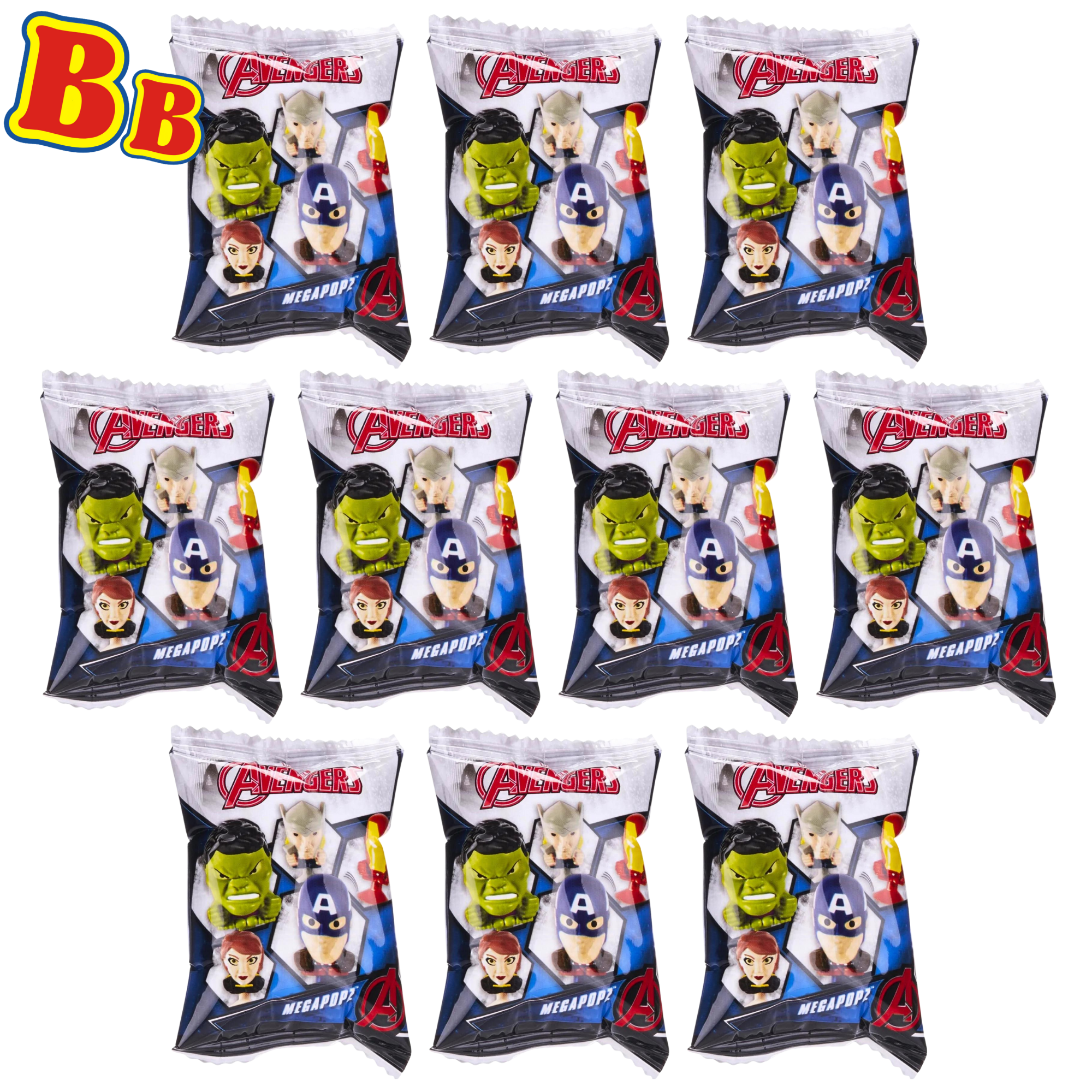 Marvel Avengers Megapopz Collectible 3cm Miniature Toy Figure Head Blind Bag - Pack of 10 - Toptoys2u