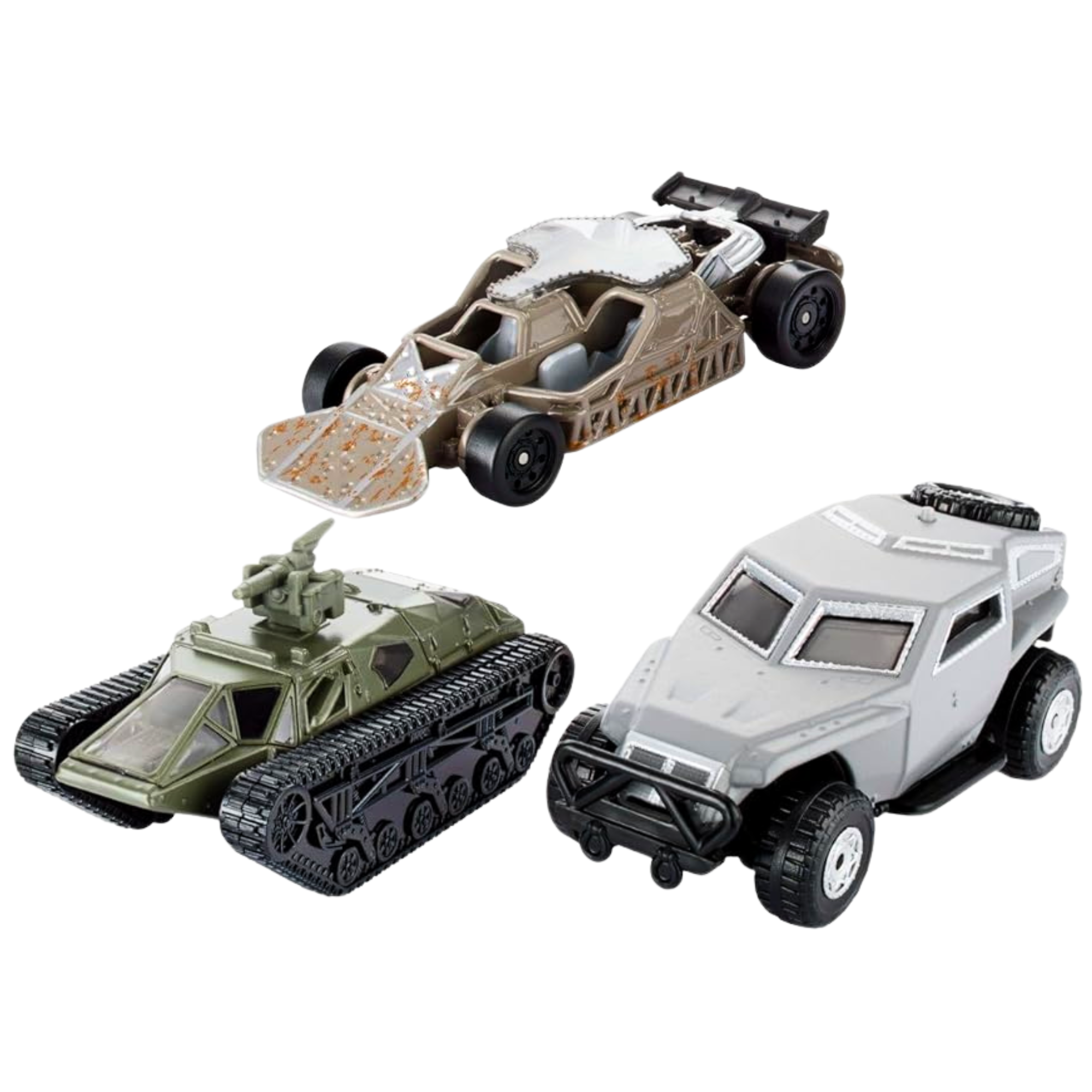 Fast and Furious Movie Custom Mission Pack Diecast 8cm Collectible Toy Model Vehicles - Ripsaw, Custom Downhill Buggy, & Flip Car - Pack of 3 - Toptoys2u