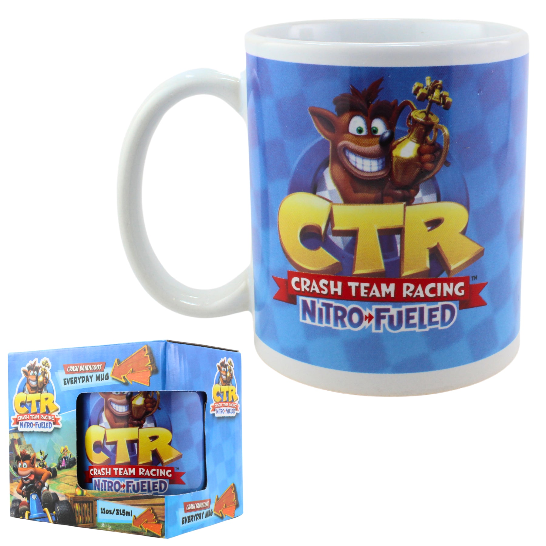 Crash Bandicoot Video Game 315ml Coffee Mug - CTR Nitro Fueled Blue - Toptoys2u