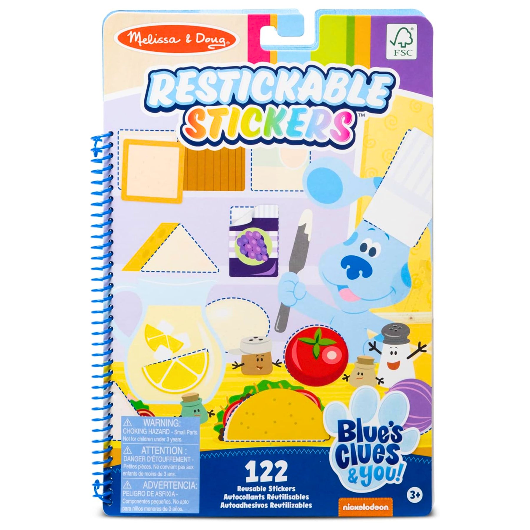 Melissa and Doug Blue's Clues and You! Shape and Colour Reusable Sticker Activity Book - Includes 122 Stickers - Toptoys2u