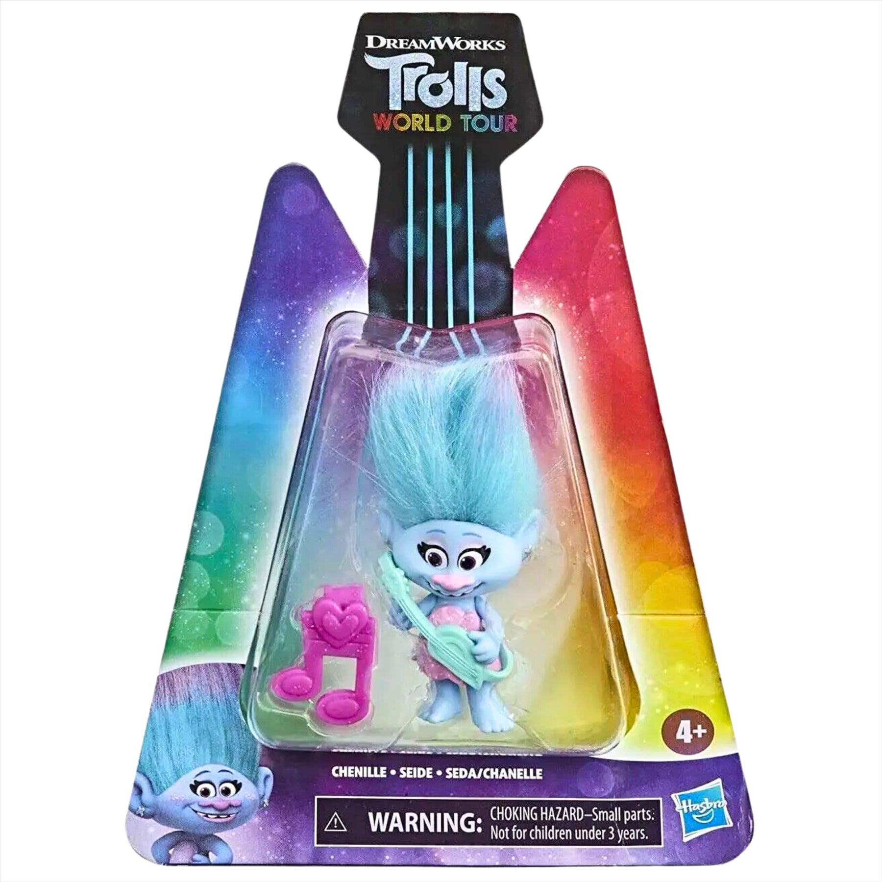 Trolls World Tour Chenille 7cm Miniature Toy Figure with Musical Instrument Accessory - Toptoys2u